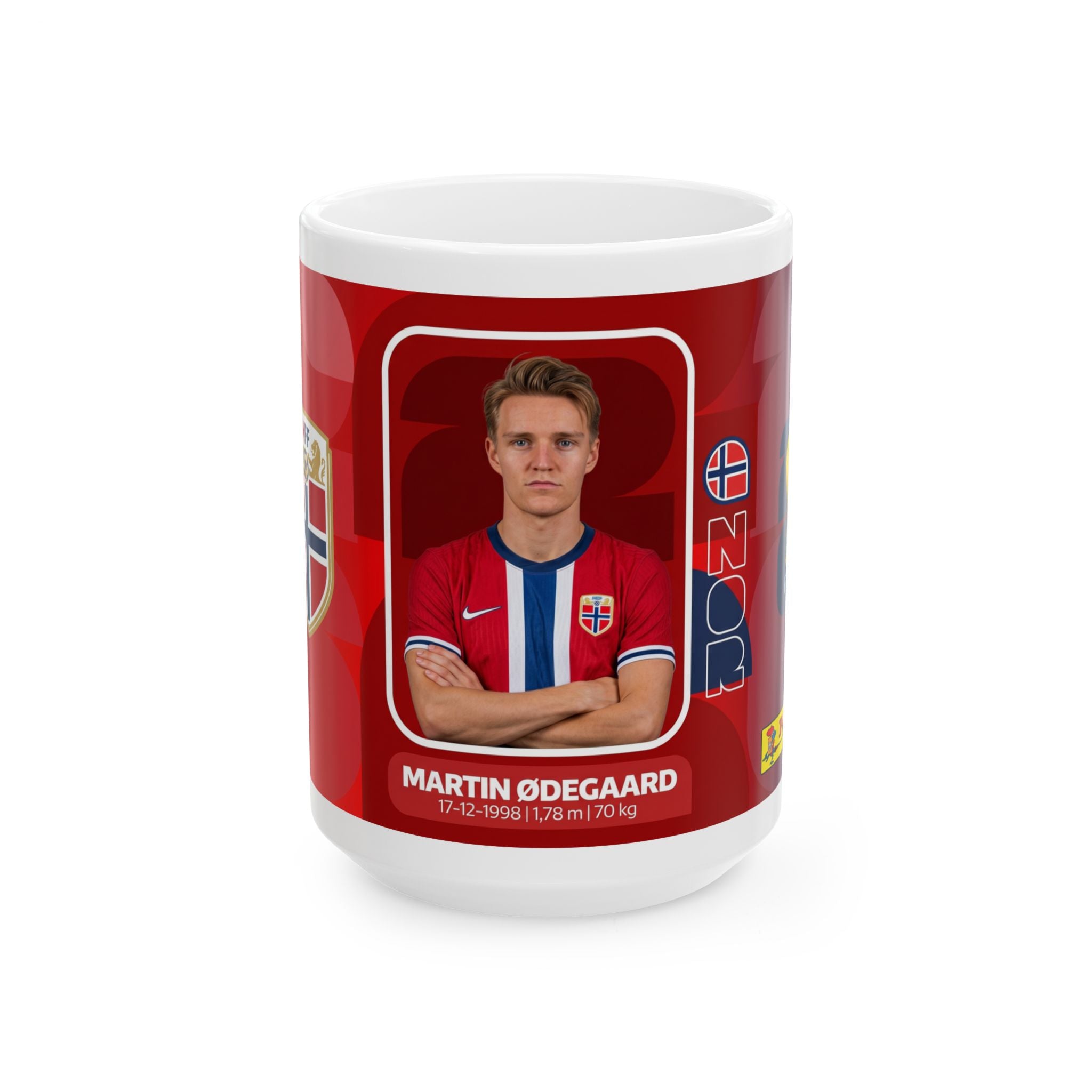 Norway Soccer Player Martin Ødegaard Mug — Ceramic Coffe Cup (11oz, 15oz), World Cup 2026 Mugs