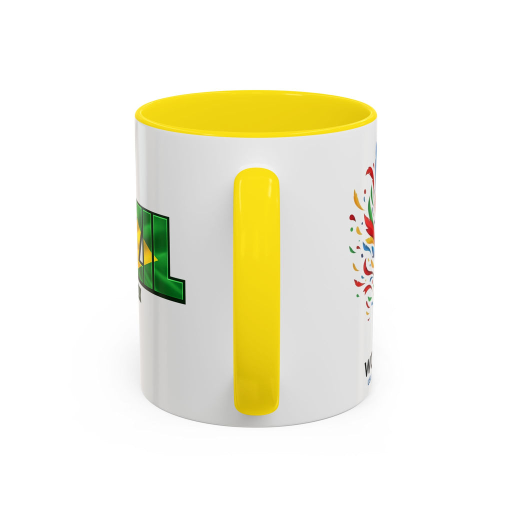 Brazil Vamos Brasil mug | Accent coffee mug, Brazil flag text design, Soccer World Cup 2026, Gifts for Dad