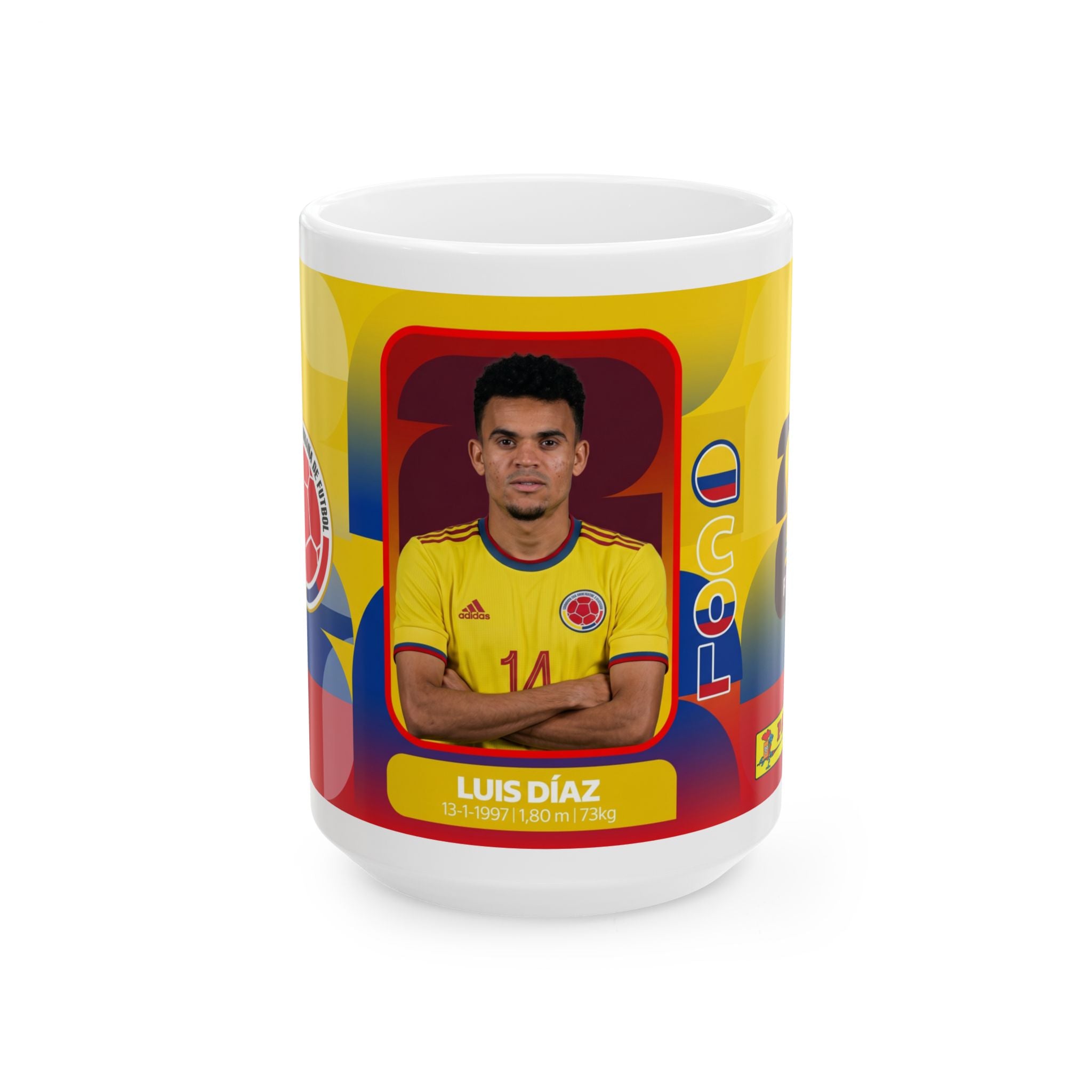 Colombia Soccer Player Luis Díaz Ceramic Mug — Fan Gift, World Cup 2026 Mugs
