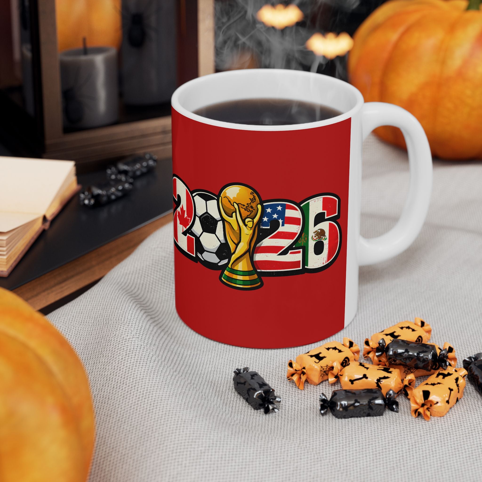 Spain World Cup 2026 Mug, Red Ceramic Coffee Cup, Spain Flag, Soccer Fan Gift
