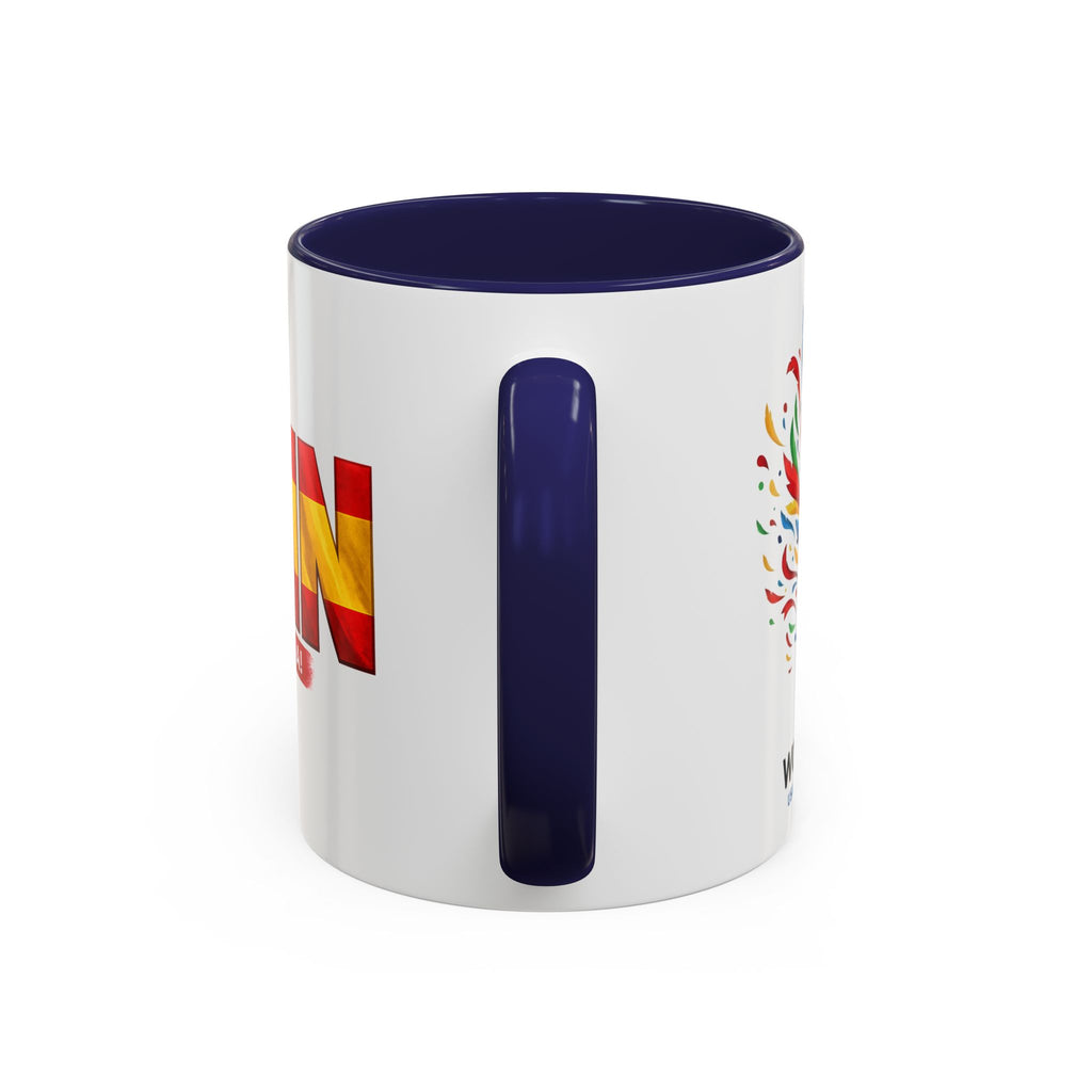 Spain Flag Word Mug | Accent Coffee Mug 11oz 15oz, Soccer World Cup 2026, Gift for Dad