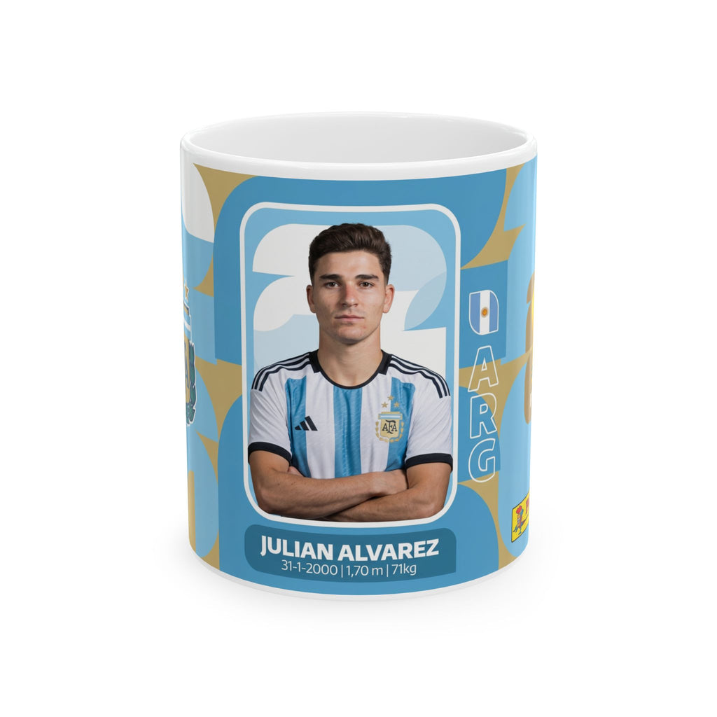 Argentina Soccer Player Julian Alvarez Mug — Ceramic Coffee Cup (11oz/15oz), World Cup 2026 Mugs