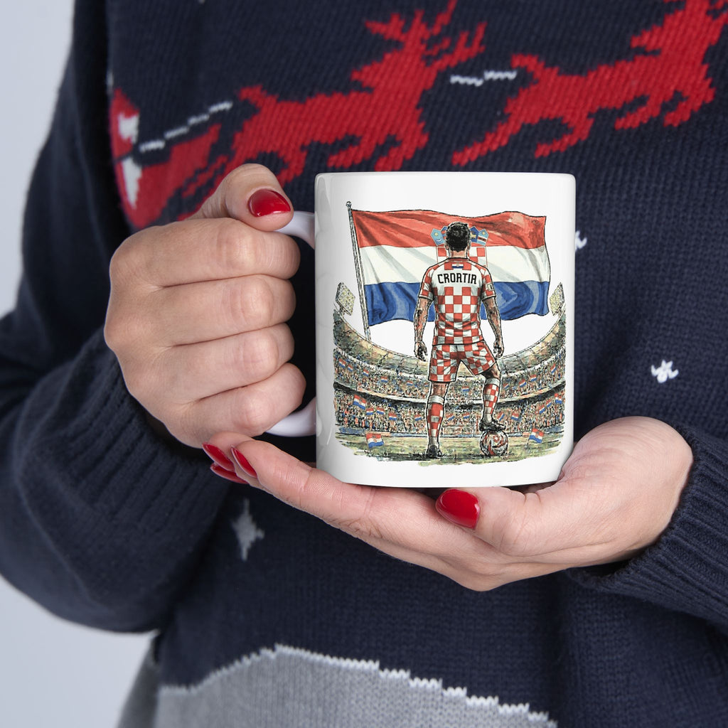Croatia World Cup 2026 Mug, Soccer Ball, Ceramic Mug, Croatia Flag, Sports Fan Mug