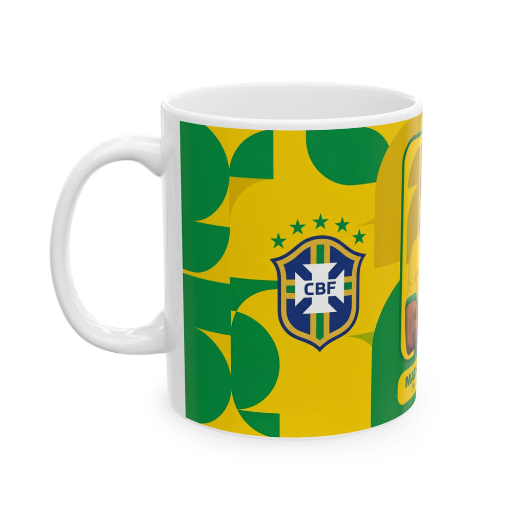 Brazil Soccer Player Matheus Cunha Mug – Coffee Ceramic Cup (11oz, 15oz), World Cup 2026 Mugs
