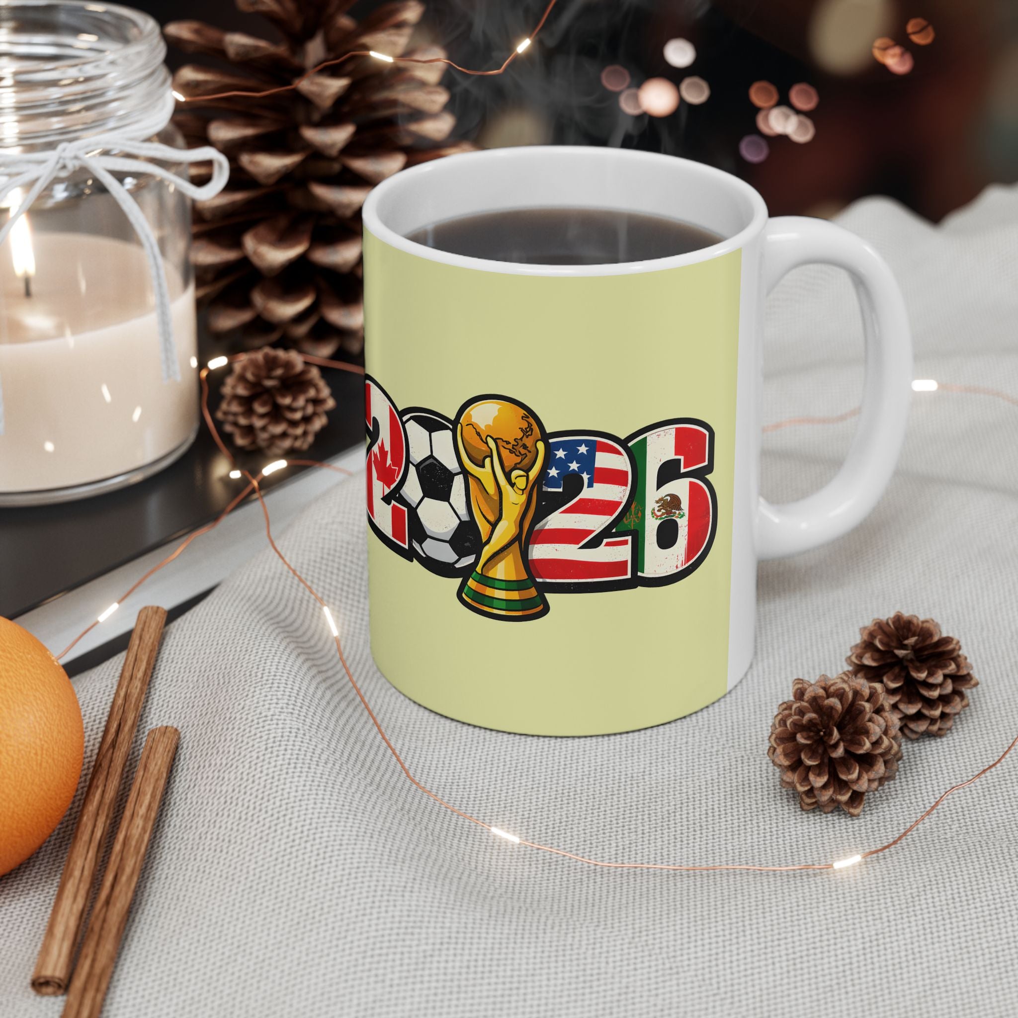 Brazil Soccer World Cup 2026, Ceramic Coffee Mug, Brazil Flag, Fan Gift