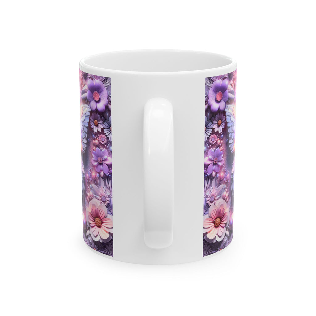 Pastel Floral Butterflies Mug | Purple Pink Flower Pattern Ceramic Mug, Mother's Day Sale