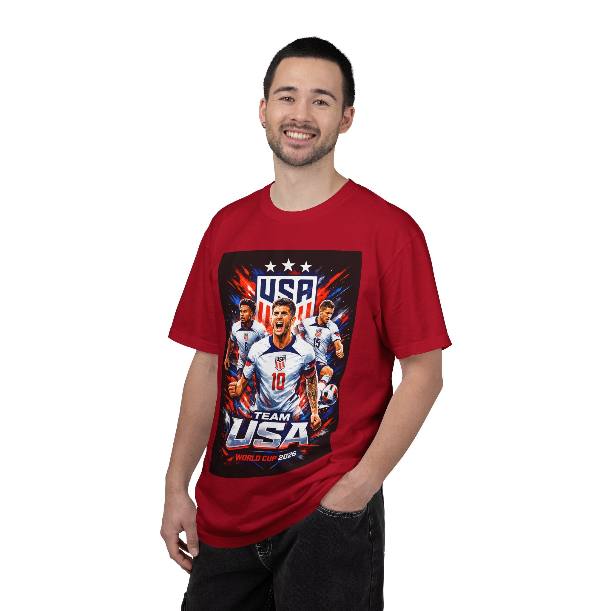 USA Soccer Players Team USA T-Shirt | 2026 World Cup Back Trophy Design, USA Flag, Gift for him, Collectible