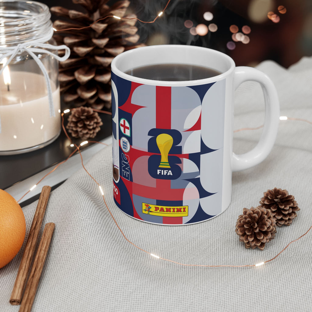 England Soccer Player KobbIe Mainoo Mug — Ceramic Coffee Cup (11oz/15oz), World Cup 2026 Mugs