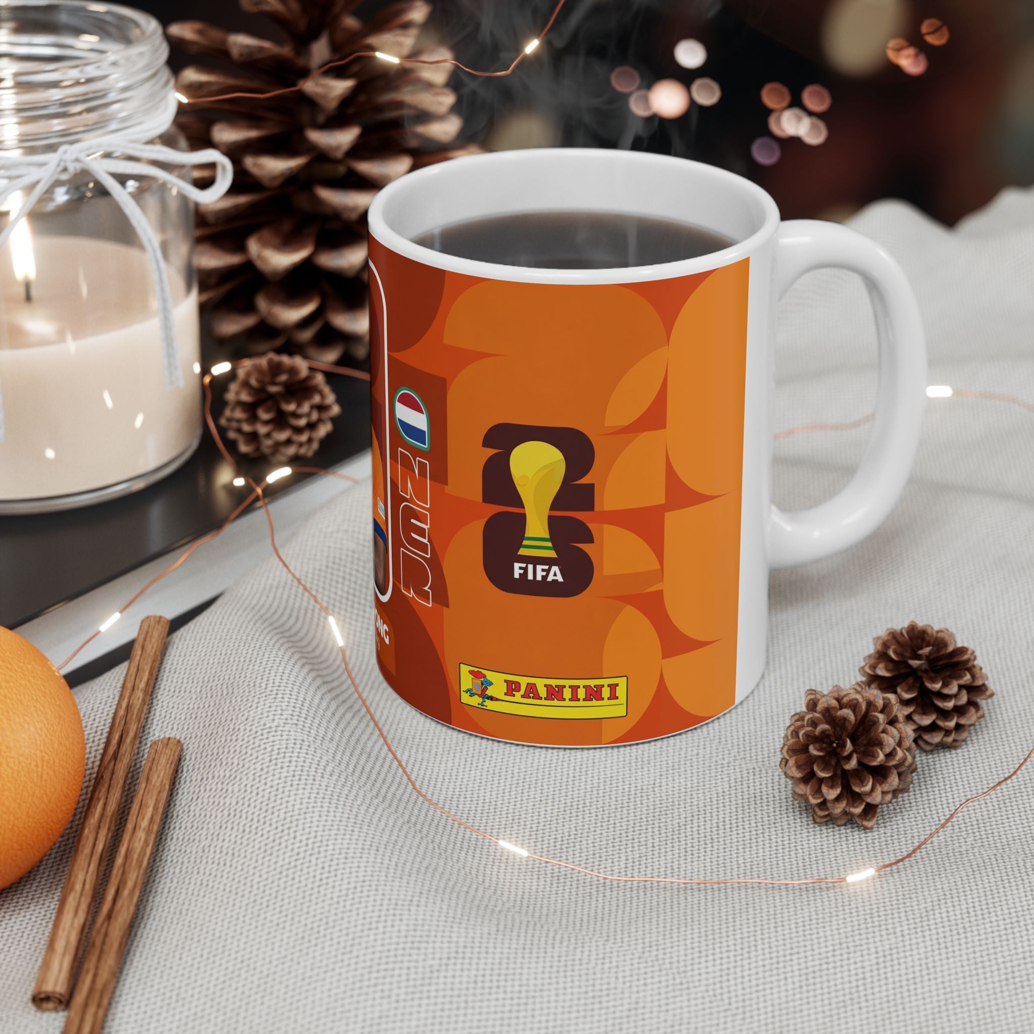 Netherlands Soccer Player Jeremie Frimpong Mug — Ceramic Coffee Cup (11oz/15oz), World Cup 2026 Mugs