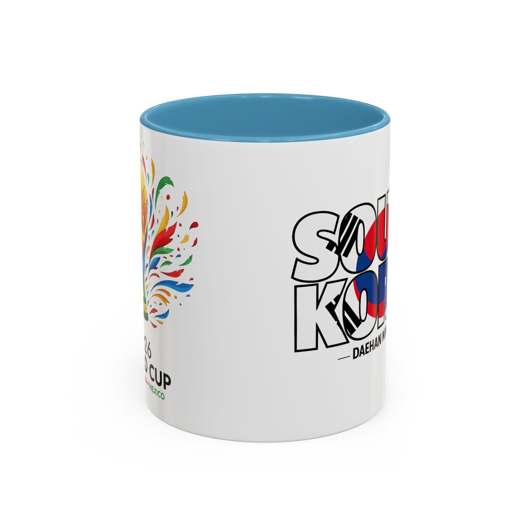 South Korea flag text Accent Coffee Mug | Korean travel souvenir, Soccer World Cup 2026, Gifts for Dad