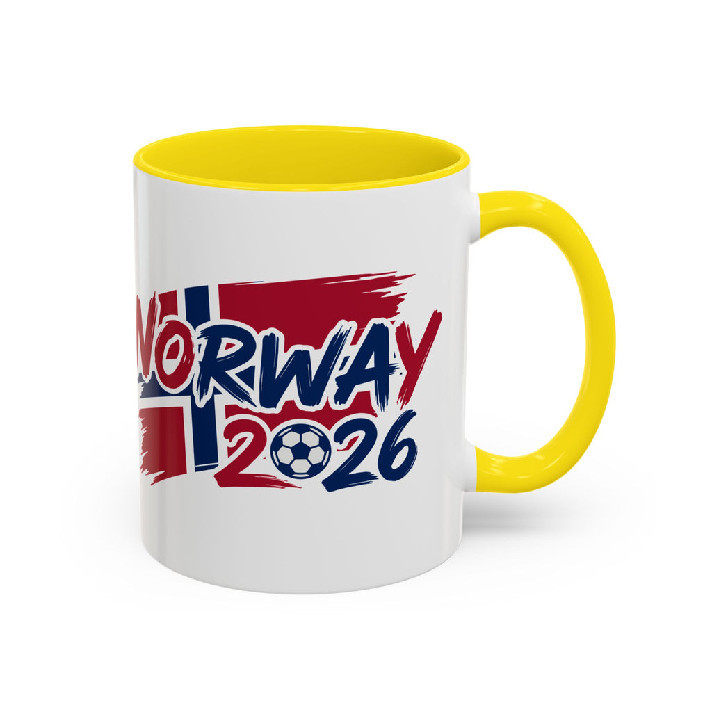 Norway 2026 Soccer Flag Accent Coffee Mug | 11oz 15oz, World Cup 2026, Gift for Dad