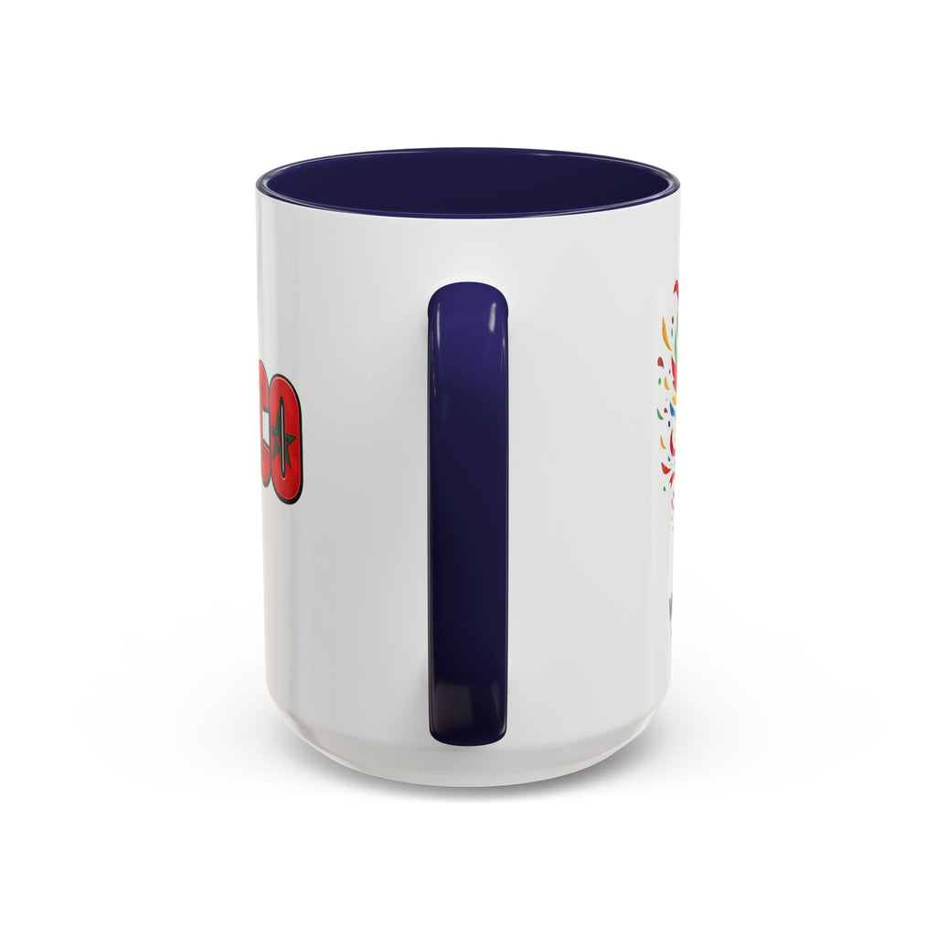 Morocco Flag Text Coffee Mug | Accent Coffee Mug (11, 15oz), World Cup 2026, Gifts for Dad