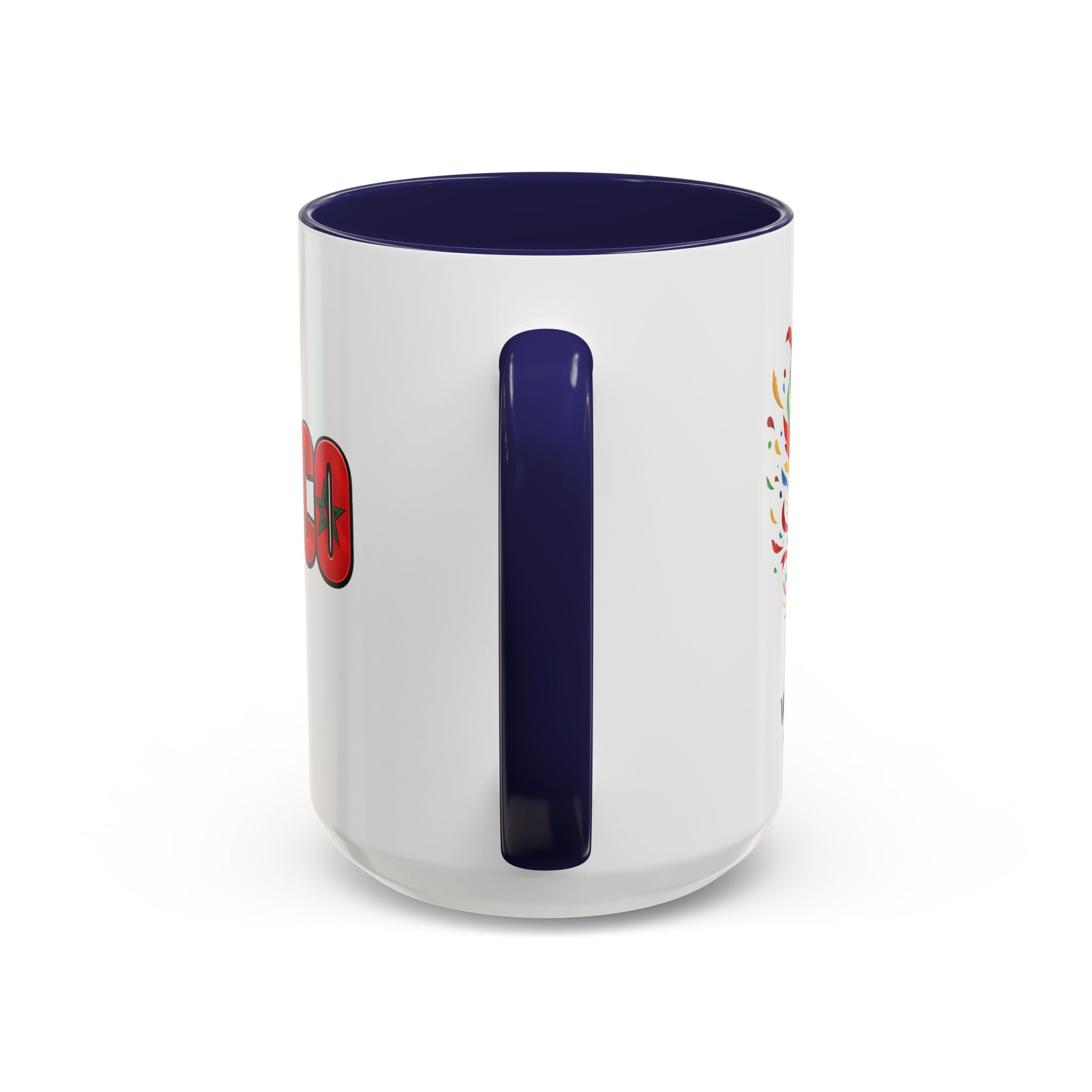 Morocco Flag Text Coffee Mug | Accent Coffee Mug (11, 15oz), World Cup 2026, Gifts for Dad