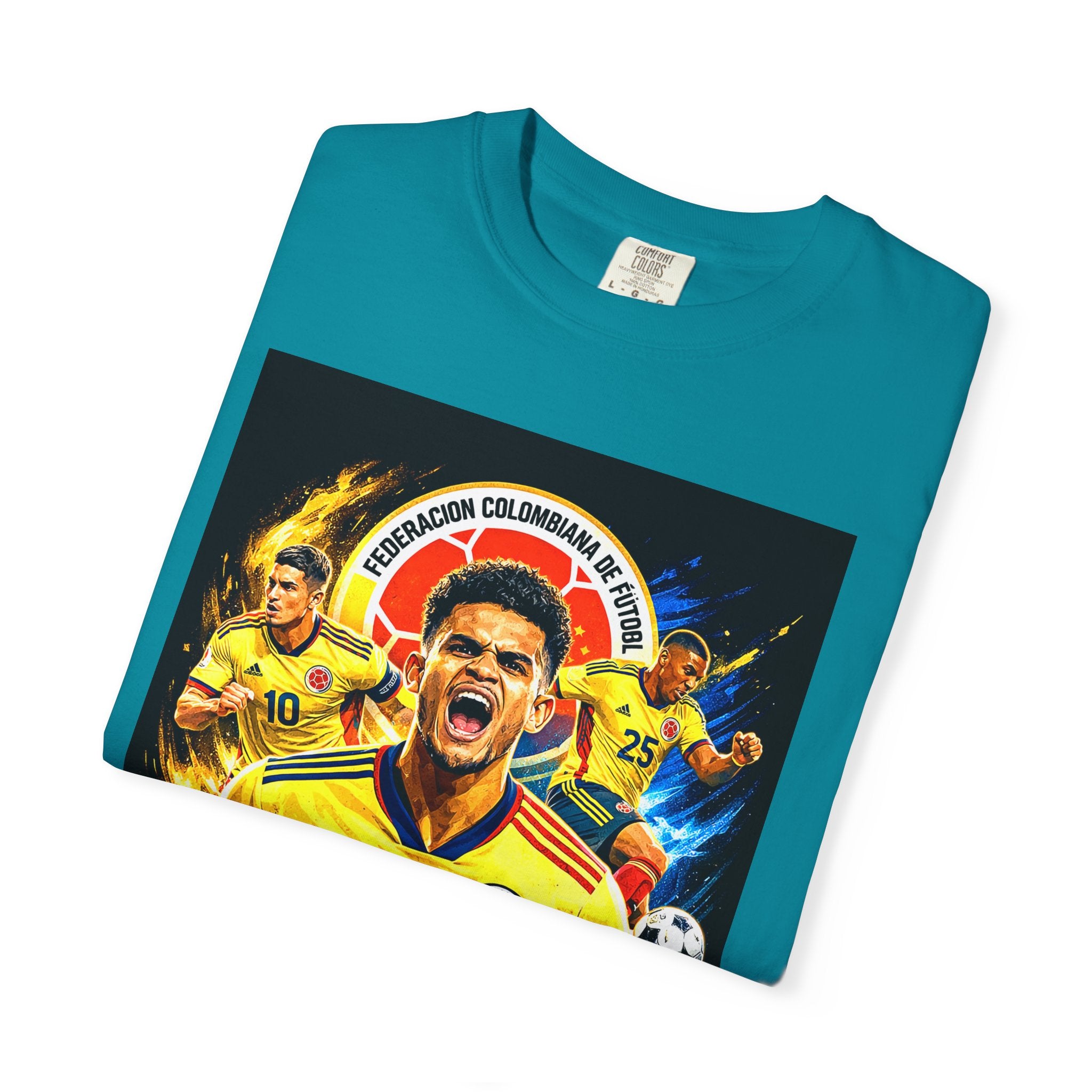 Colombia Selección Soccer Player Poster T-Shirt | 2026 World Cup Back Logo,Colombia Flag, Gift for him, Collectible