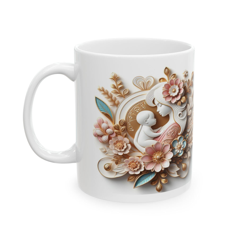 Vintage Floral Design Mug | Ceramic Coffee Cup, Mother's Day Sale