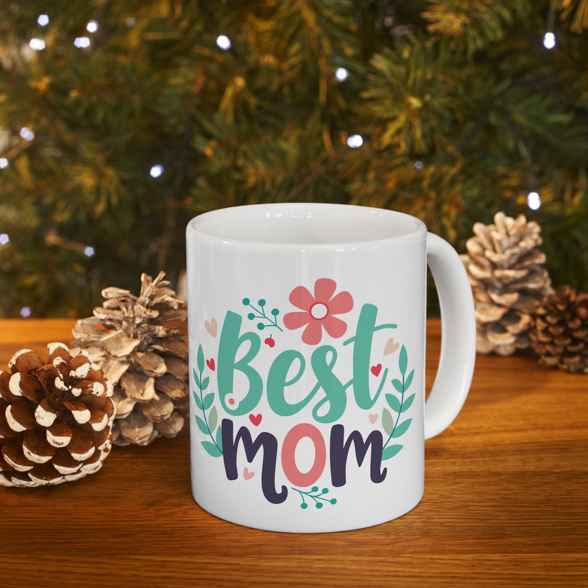 Best Mom floral wreath Mug | Ceramic coffee cup, Mother's Day, Gift For Mom