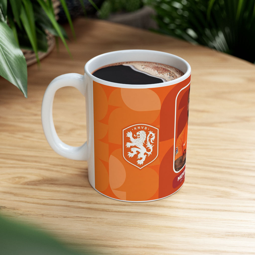 Netherlands Soccer Player Memphis Depay Mug —  Ceramic Coffee Cup (11oz/15oz), World Cup 2026 Mugs