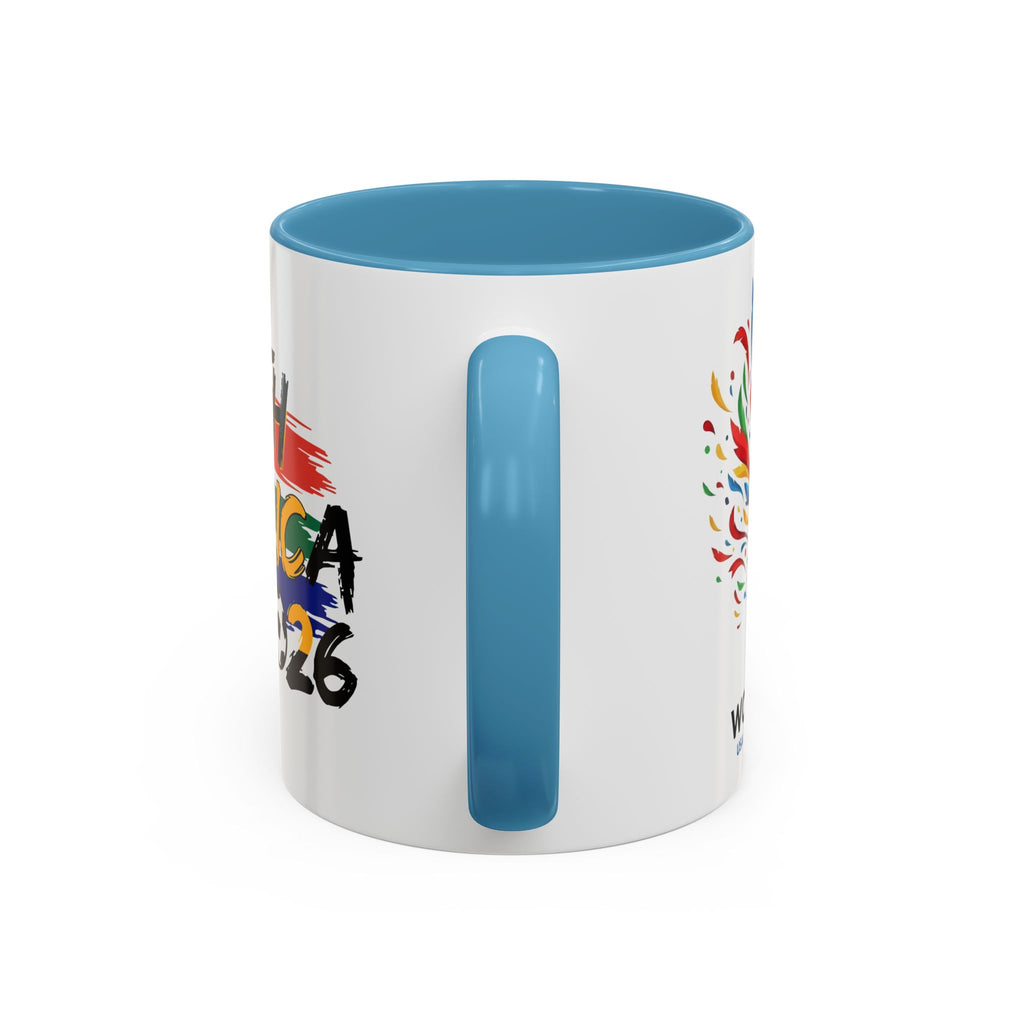 South Africa 2026 Soccer Flag Accent Coffee Mug | 11oz 15oz, Soccer World Cup 2026, Gift for Dad