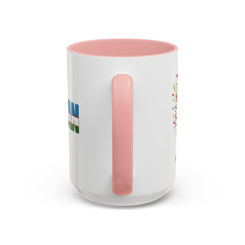 Uzbekistan Flag Typography Coffee Mug | Accent 11oz/15oz, Soccer World Cup 2026, Gift for Dad