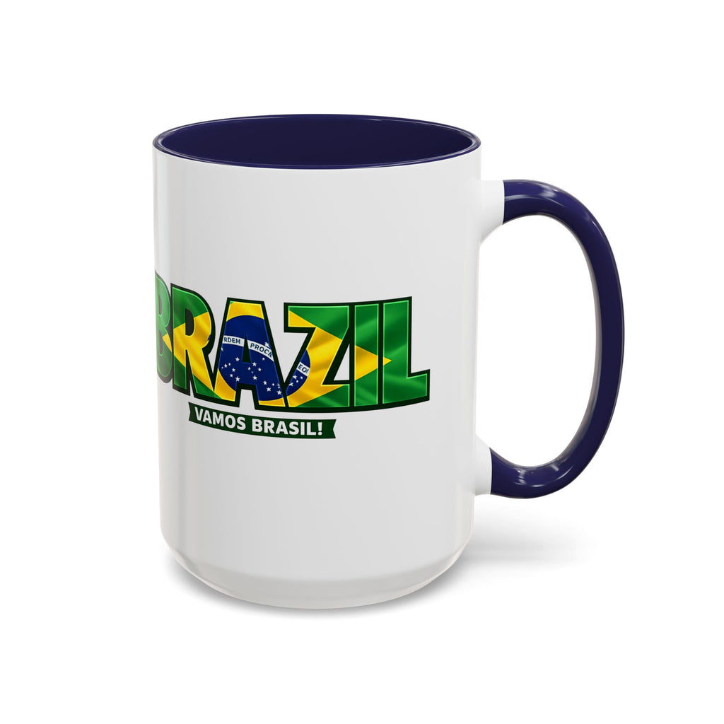 Brazil Vamos Brasil mug | Accent coffee mug, Brazil flag text design, Soccer World Cup 2026, Gifts for Dad