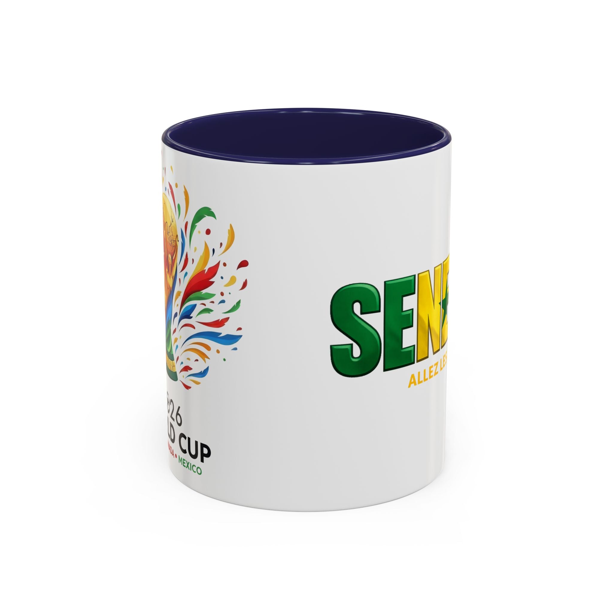 Senegal flag text mug | Accent Coffee Mug 11oz 15oz, Soccer World Cup 2026, Gift for Dad