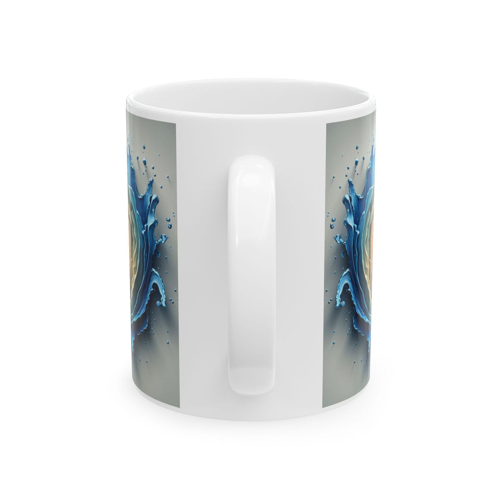 Ocean Wave Globe Illustration Mug | Ceramic Coffee Cup, Mother's Day Sale