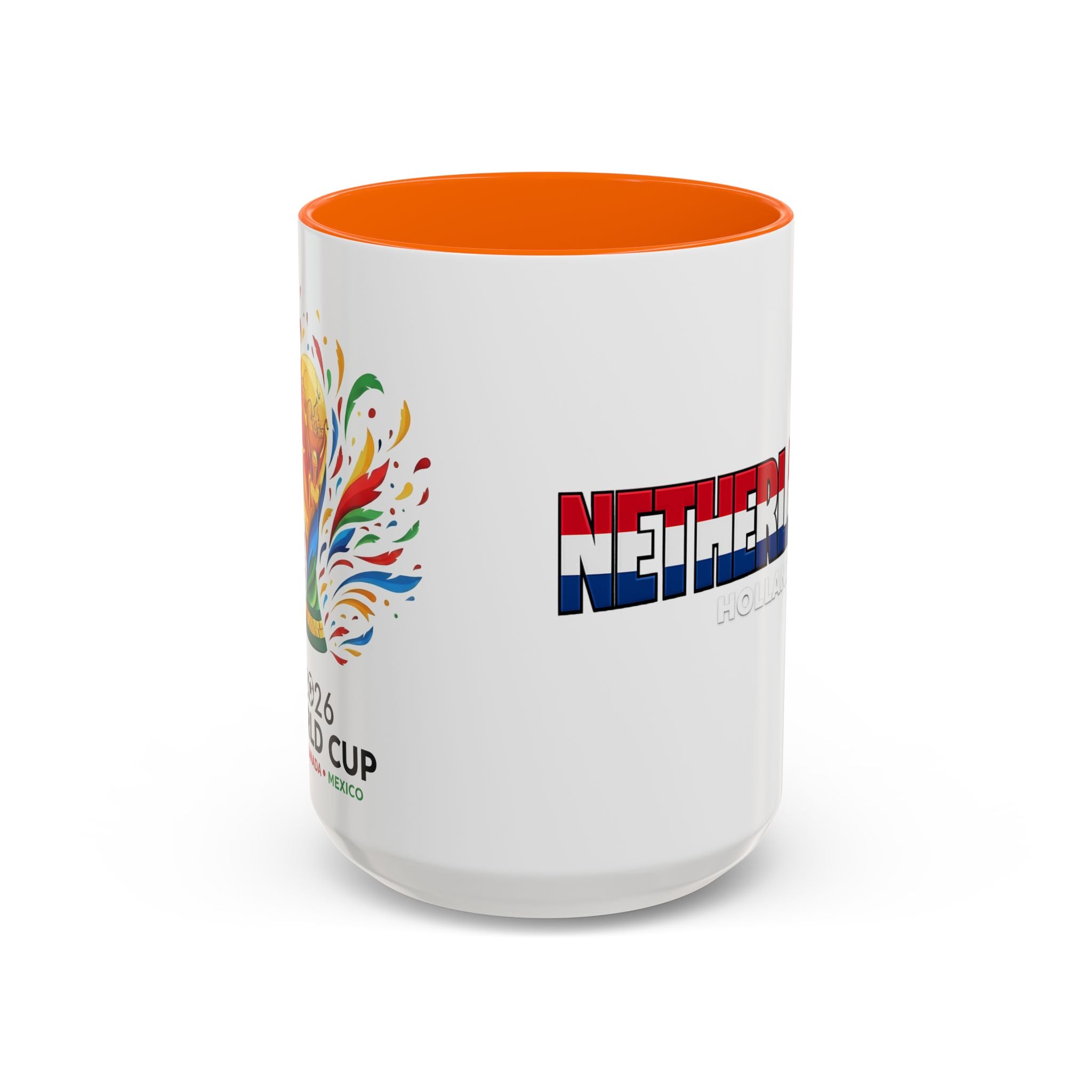 Netherlands Flag Text Coffee Mug | Accent 11oz 15oz, World Cup 2026, Gift for Dad