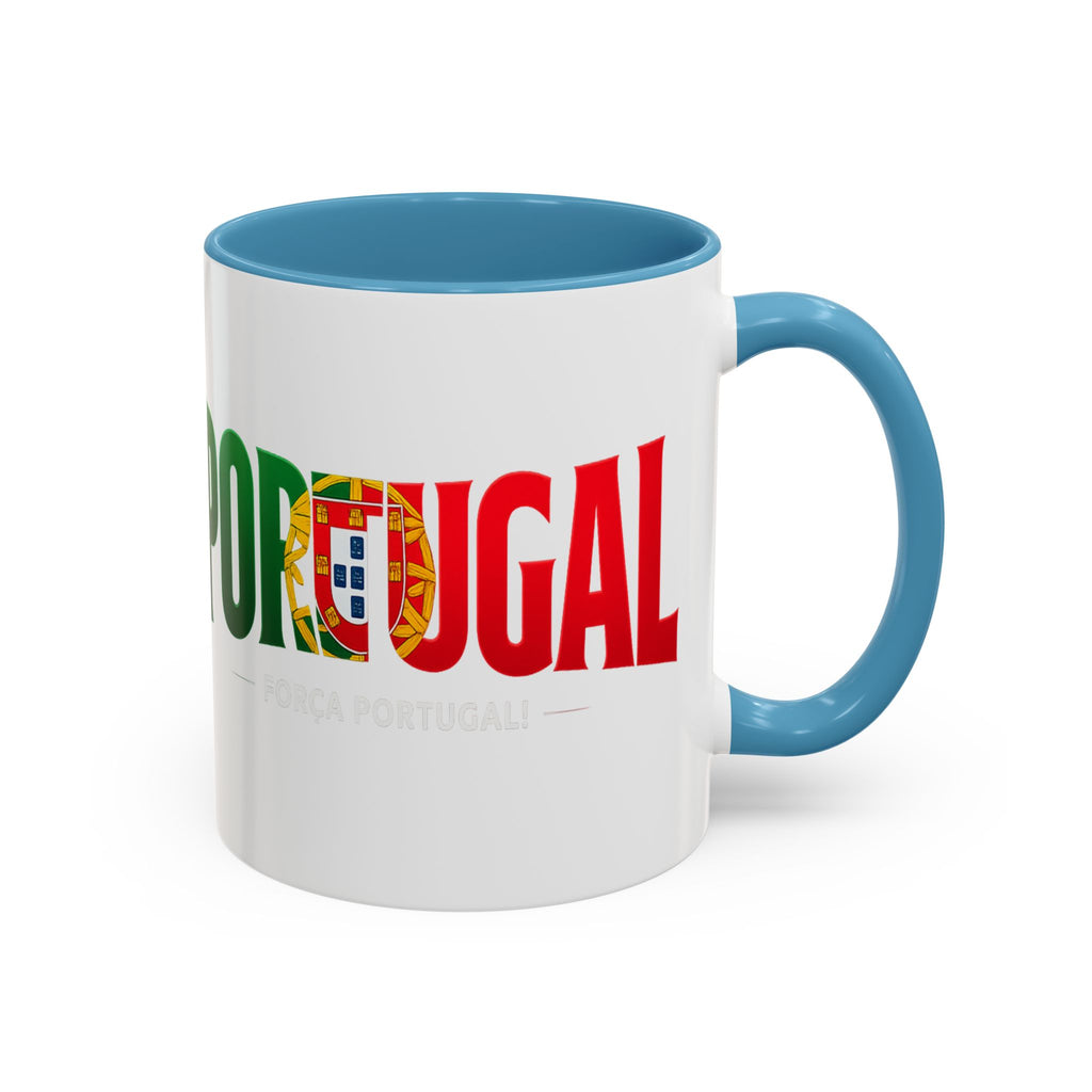 Portugal flag lettering Accent Coffee Mug | Portugal souvenir mug, Soccer World Cup 2026, Gift for Dad