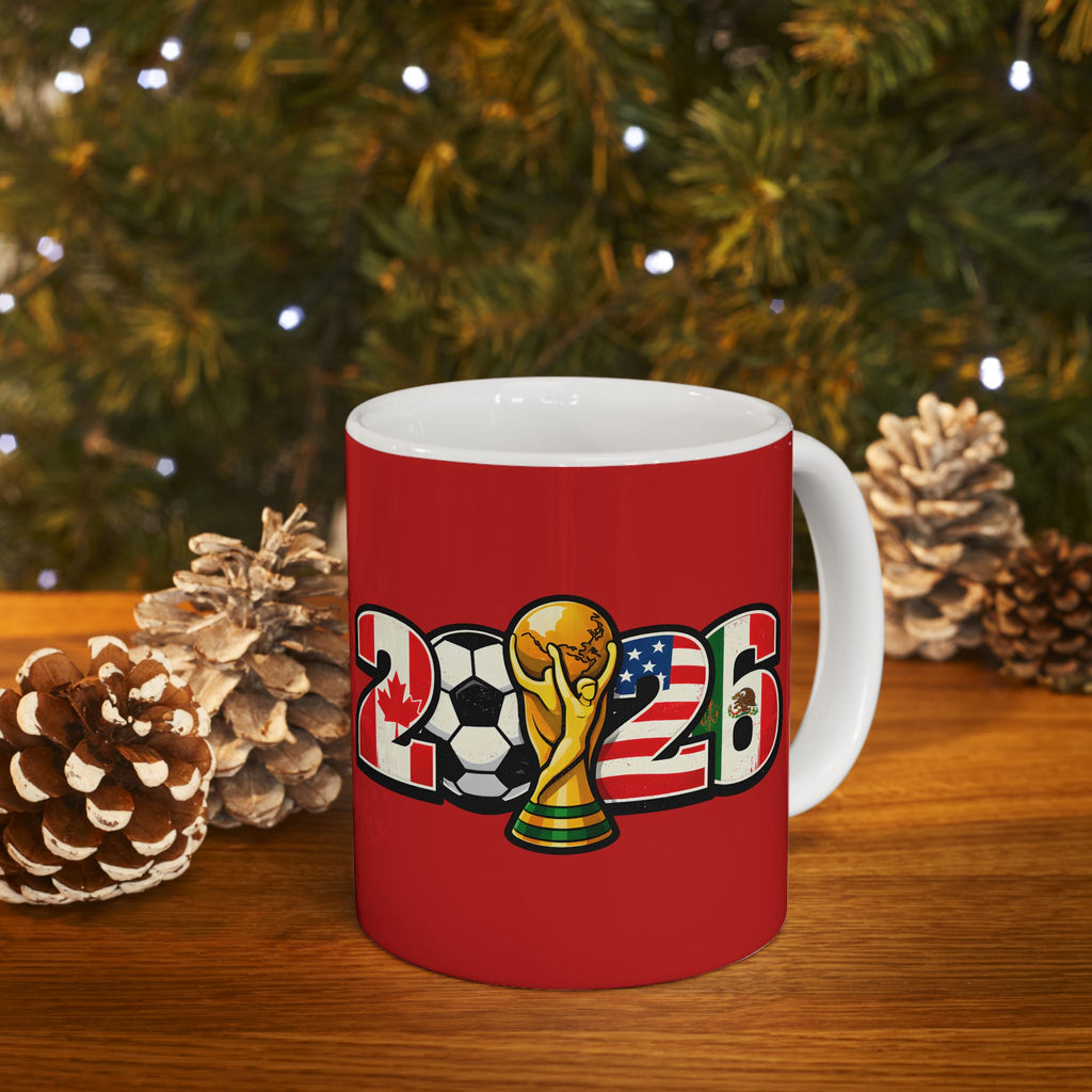 Spain World Cup 2026 Mug, Red Ceramic Coffee Cup, Spain Flag, Soccer Fan Gift