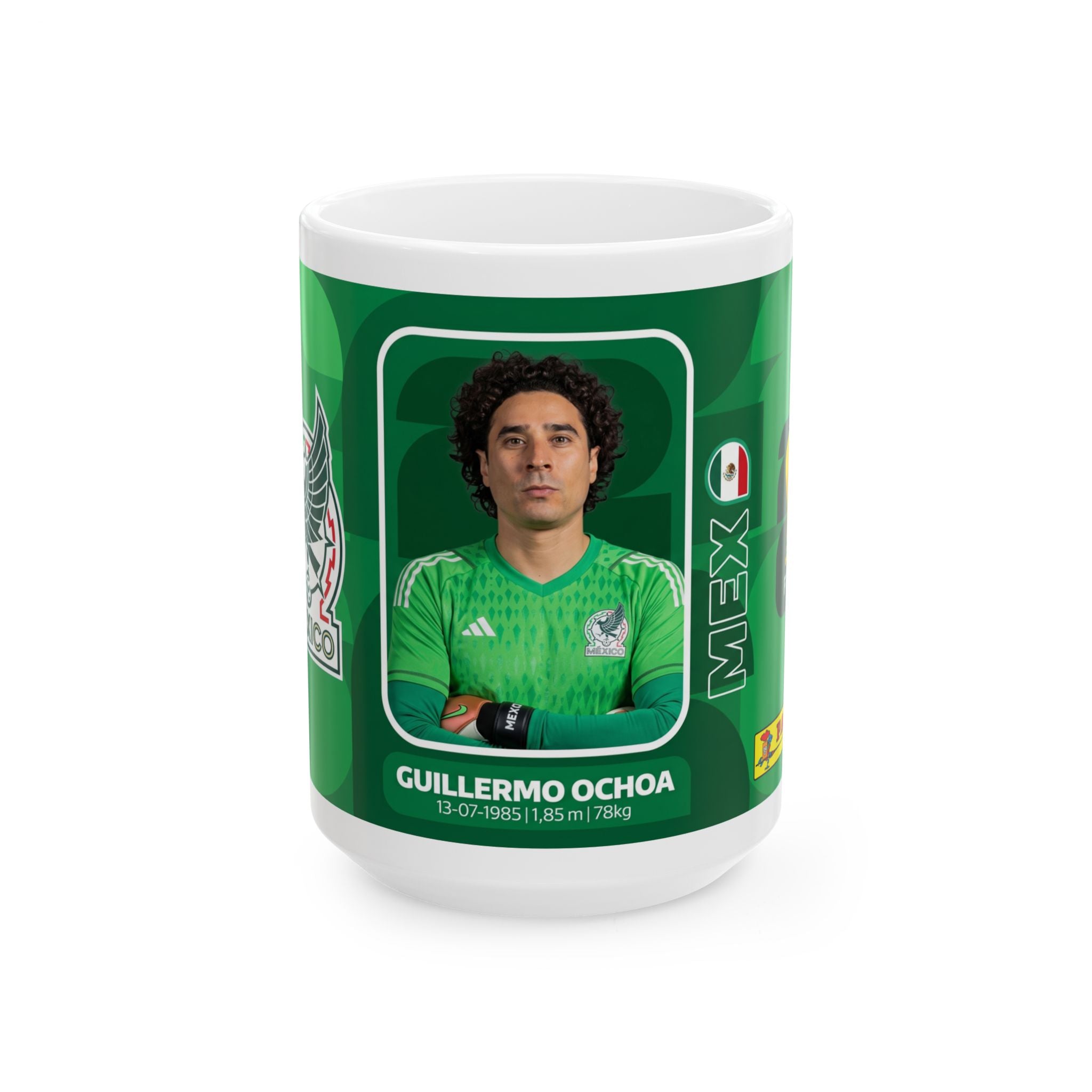 Mexico Soccer Player Guillermo Ochoa Mug – Ceramic Coffee Cup (11oz, 15oz), World Cup 2026 Mugs