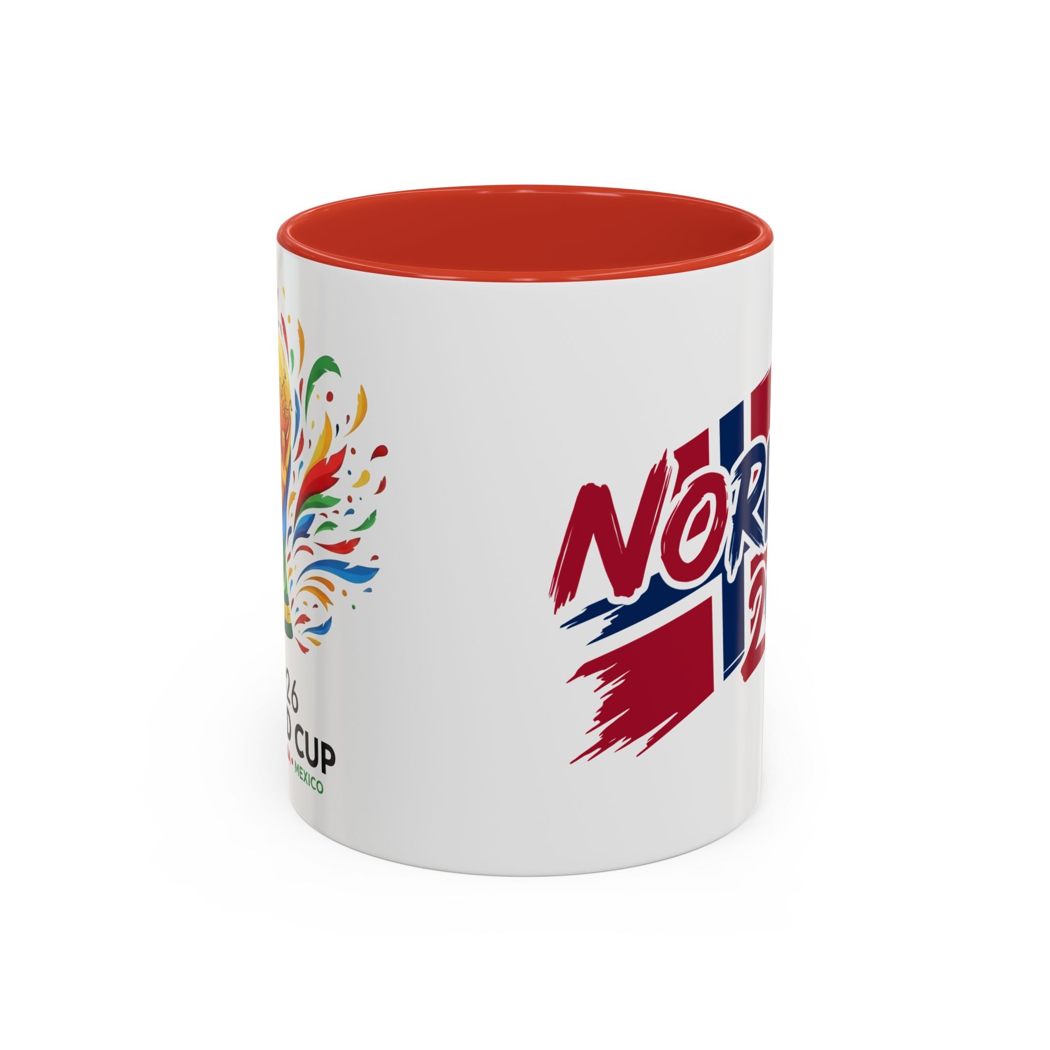 Norway 2026 Soccer Flag Accent Coffee Mug | 11oz 15oz, World Cup 2026, Gift for Dad