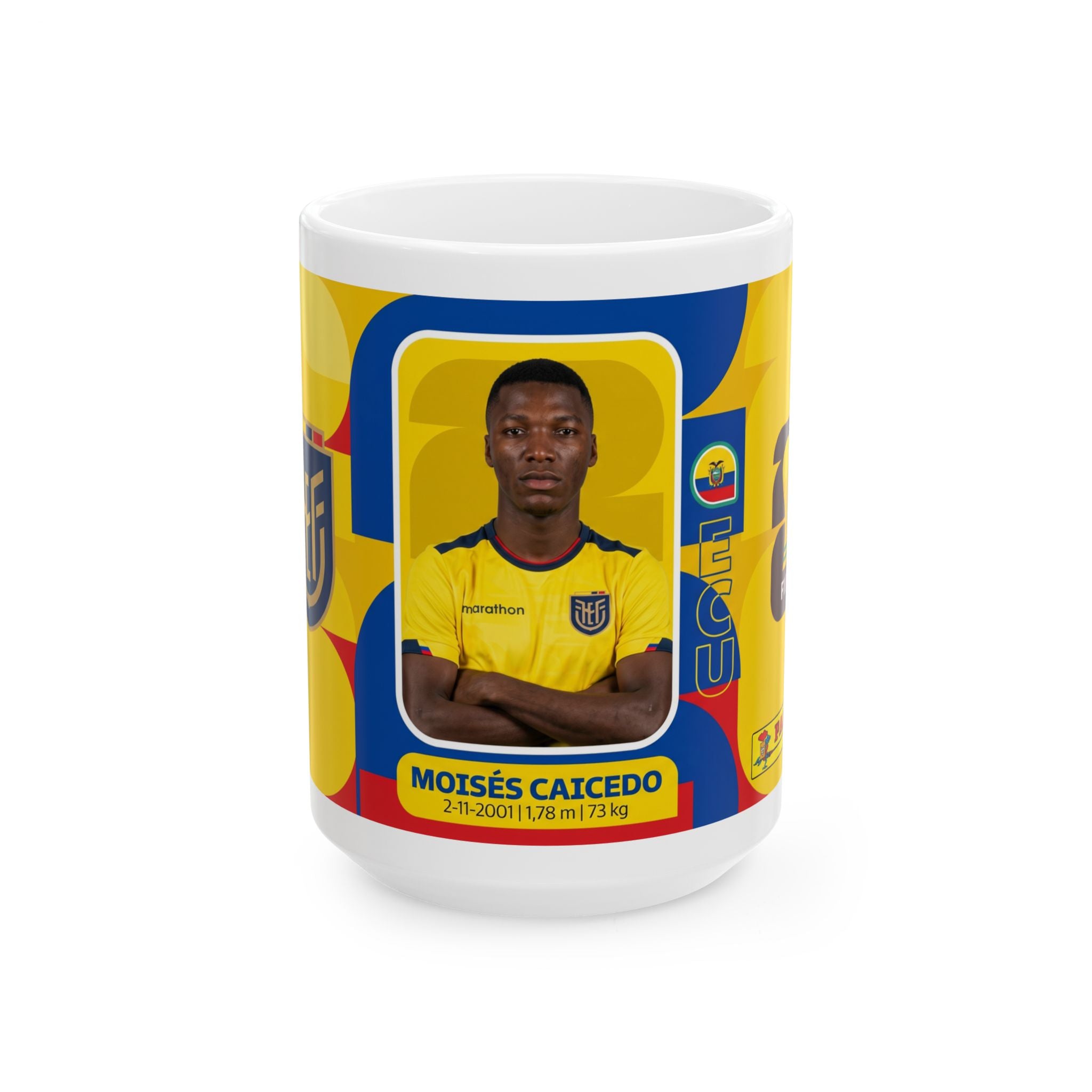 Ecuador Soccer Player Moises Caicedo Mug — Gift For Dad , World Cup 2026 Mugs