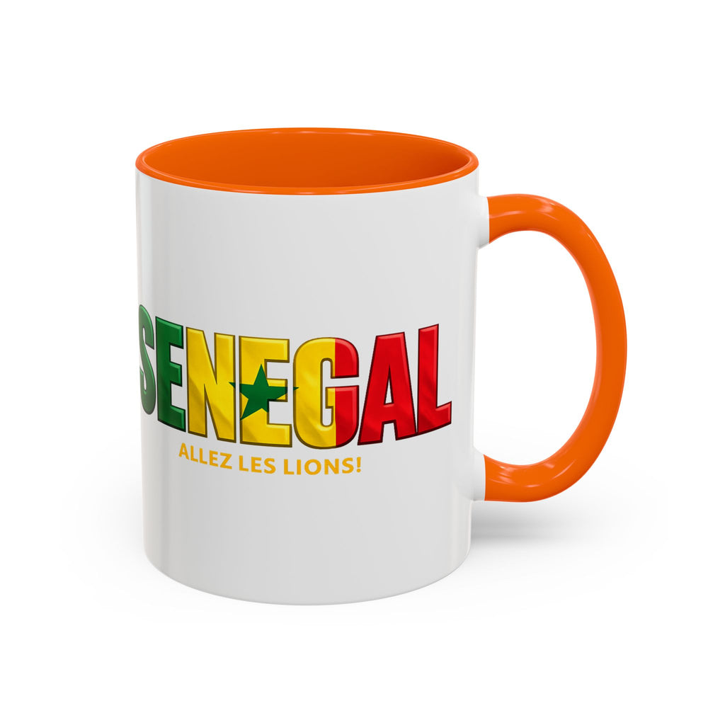 Senegal flag text mug | Accent Coffee Mug 11oz 15oz, Soccer World Cup 2026, Gift for Dad