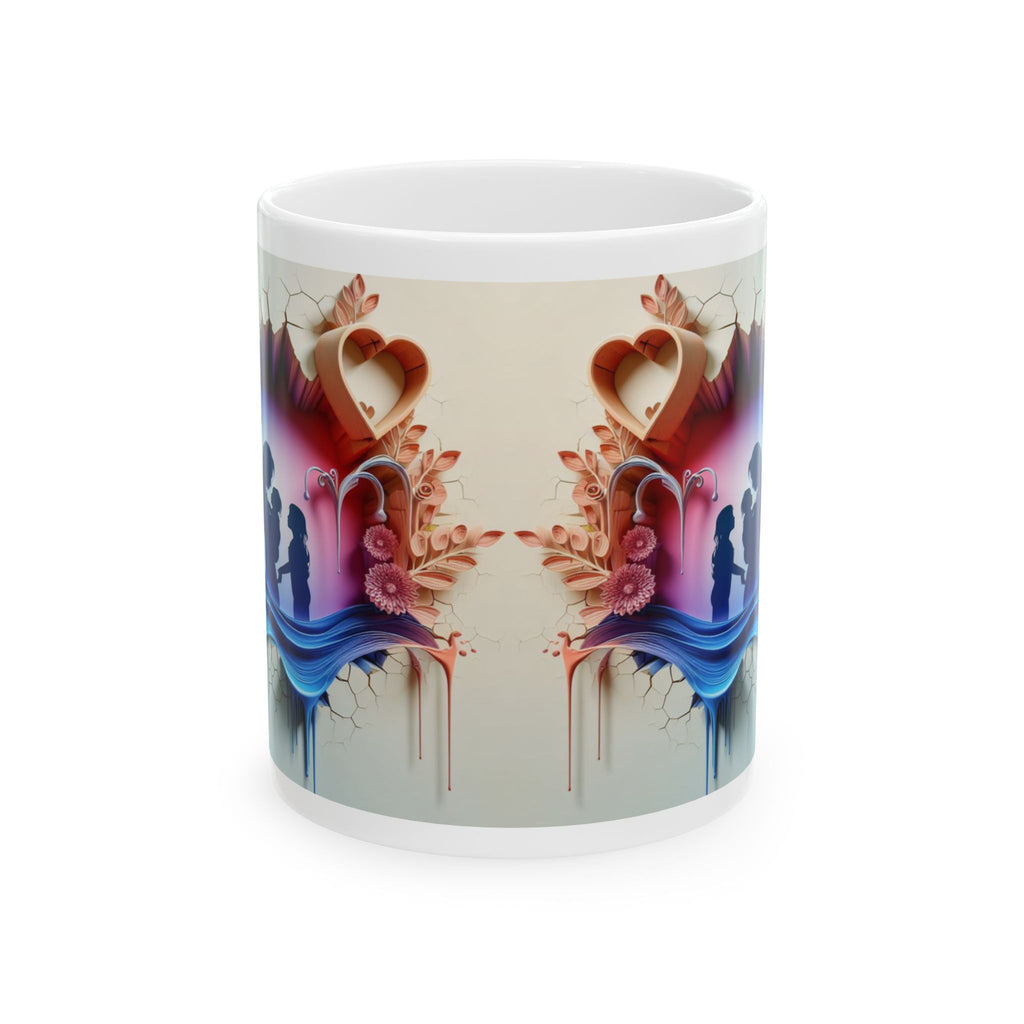 Abstract Heart Bloom Mug | Ceramic Coffee Cup, Mother's Day Sale