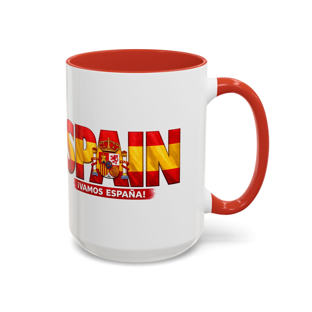 Spain Flag Word Mug | Accent Coffee Mug 11oz 15oz, Soccer World Cup 2026, Gift for Dad