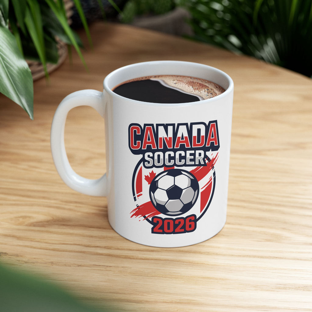 Canada Soccer Team Mug | Canada Flag Soccer Coffee Cup, World Cup 2026 Ceramic Mugs