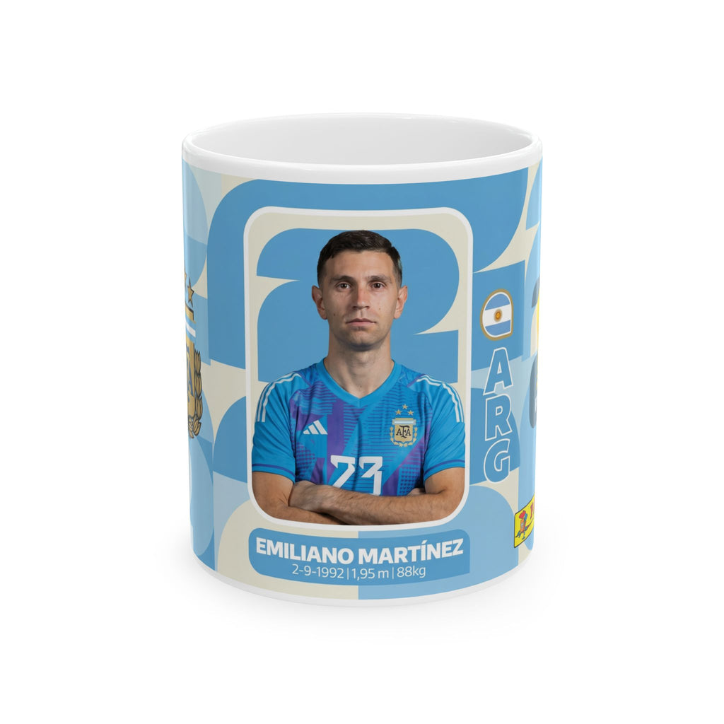 Argentina Soccer Player Emiliano Martínez Ceramic Mug (11oz, 15oz), World Cup 2026 Mugs