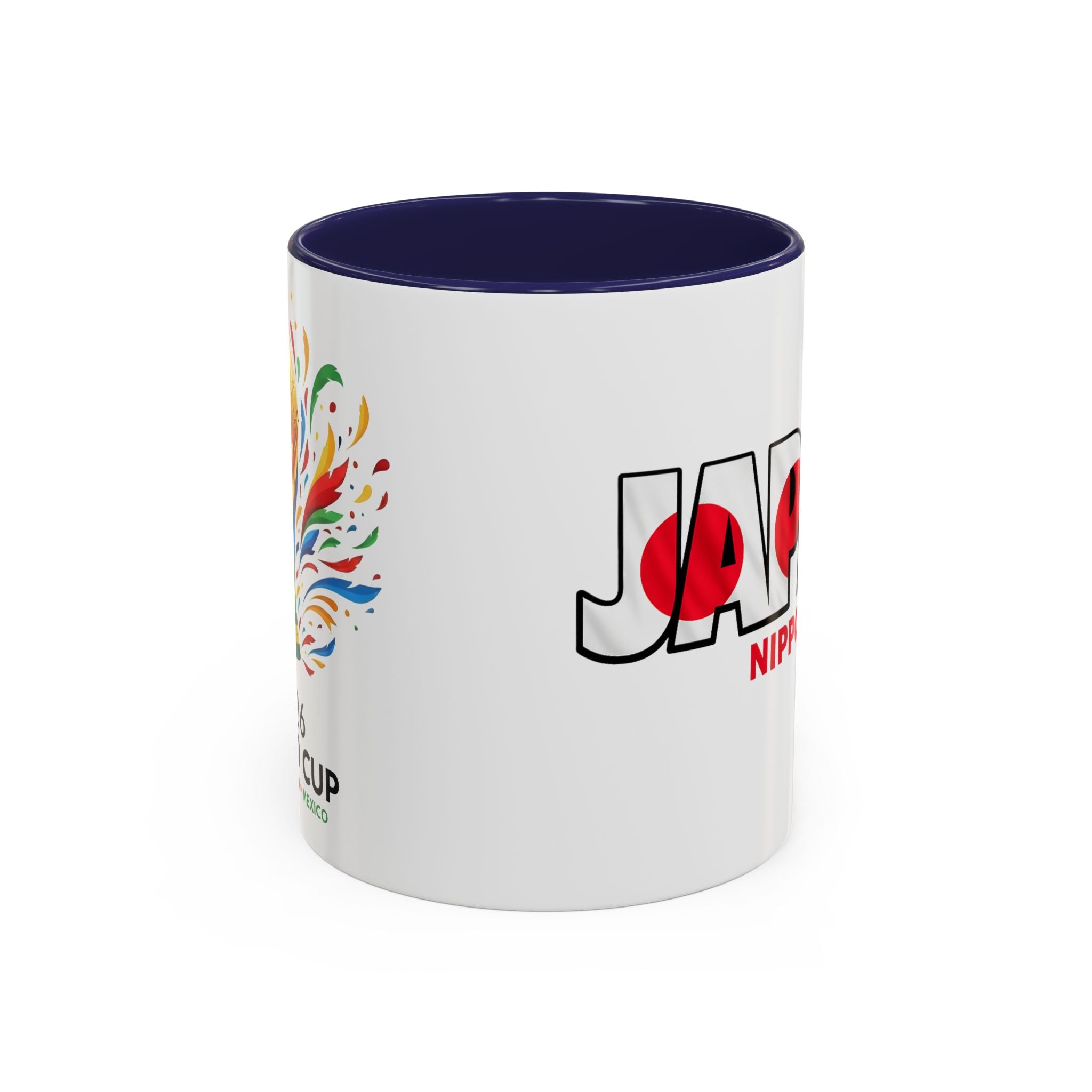 Japan Nippon Text Accent Mug | Flag Lettering Coffee Cup, World Cup 2026, Gift for Dad