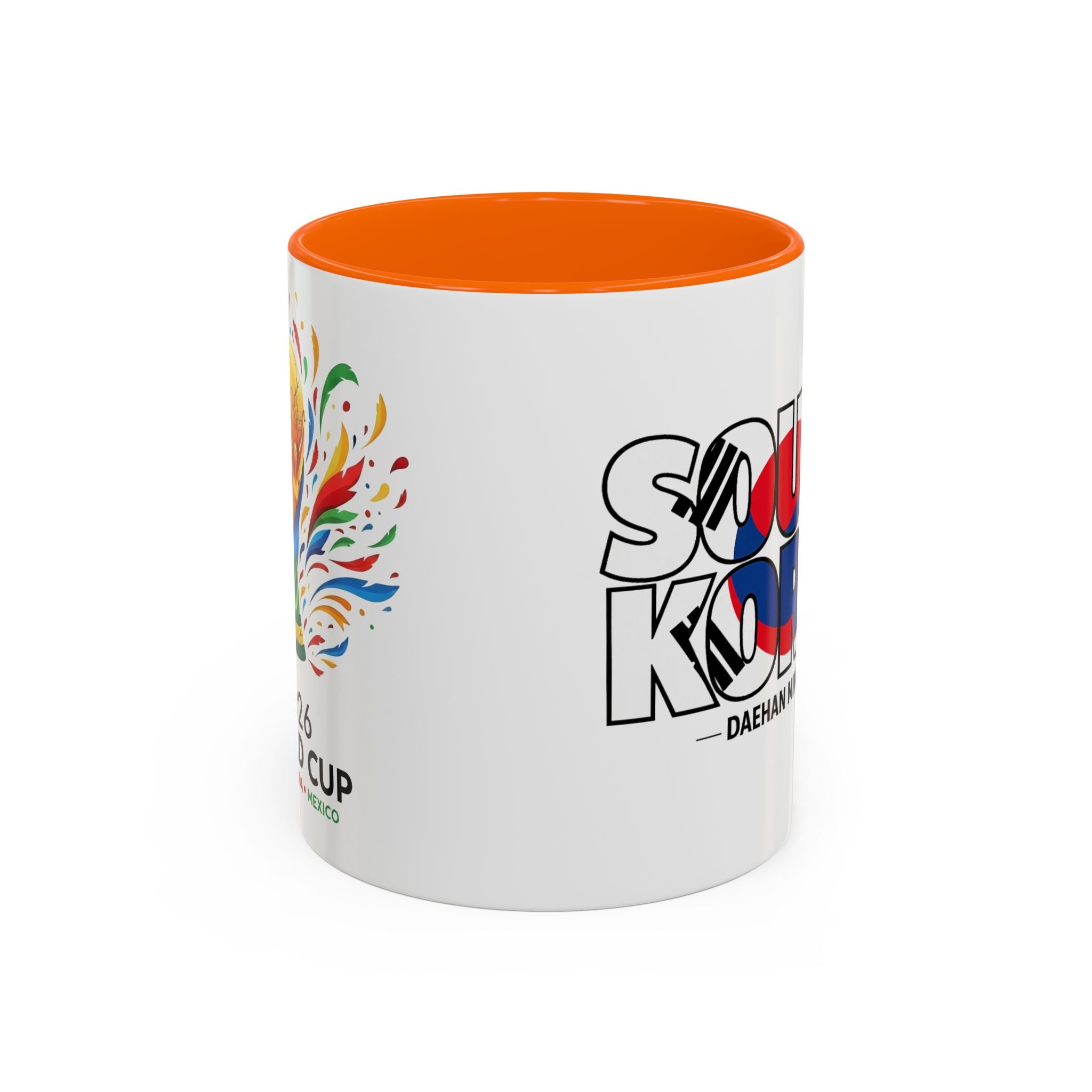 South Korea flag text Accent Coffee Mug | Korean travel souvenir, Soccer World Cup 2026, Gifts for Dad