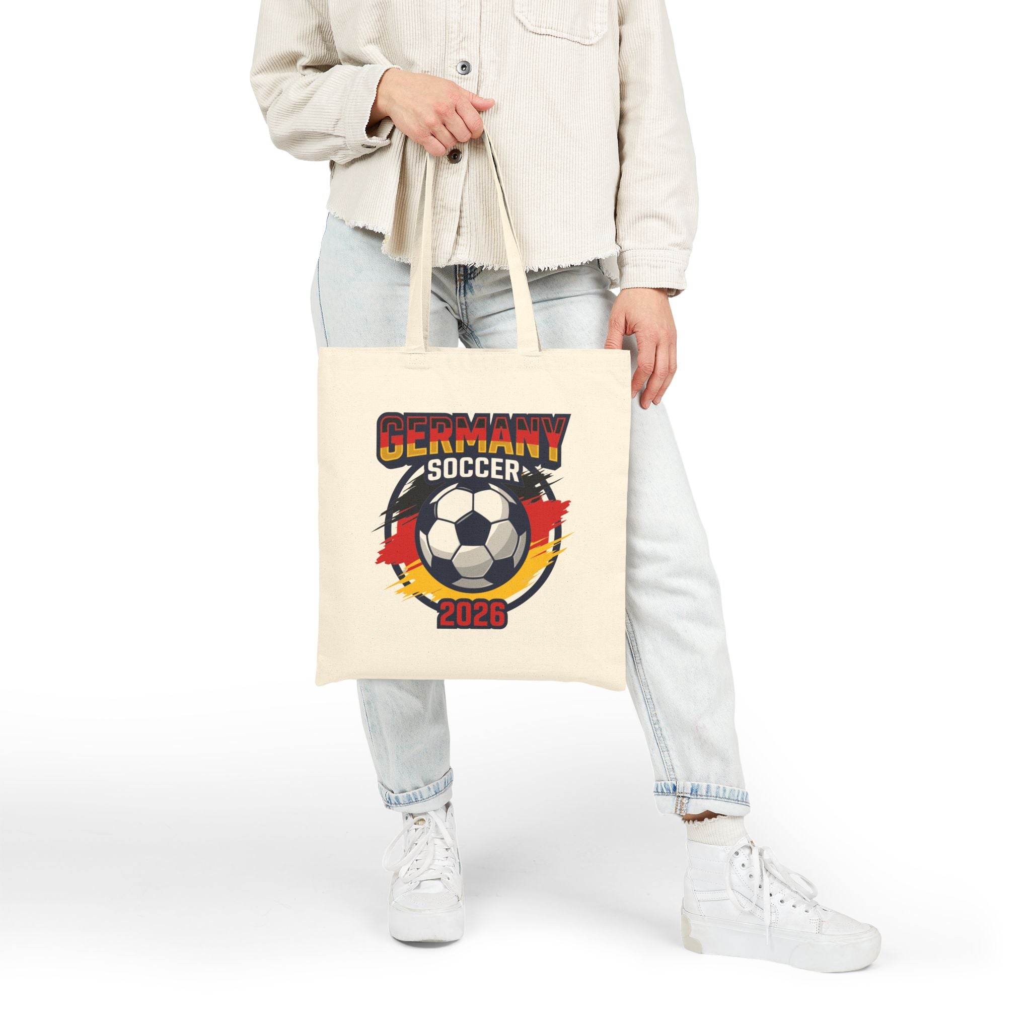 Germany Soccer 2026 Tote Bag, World Cup Flag Soccer Ball Design, Mother's Day Gift