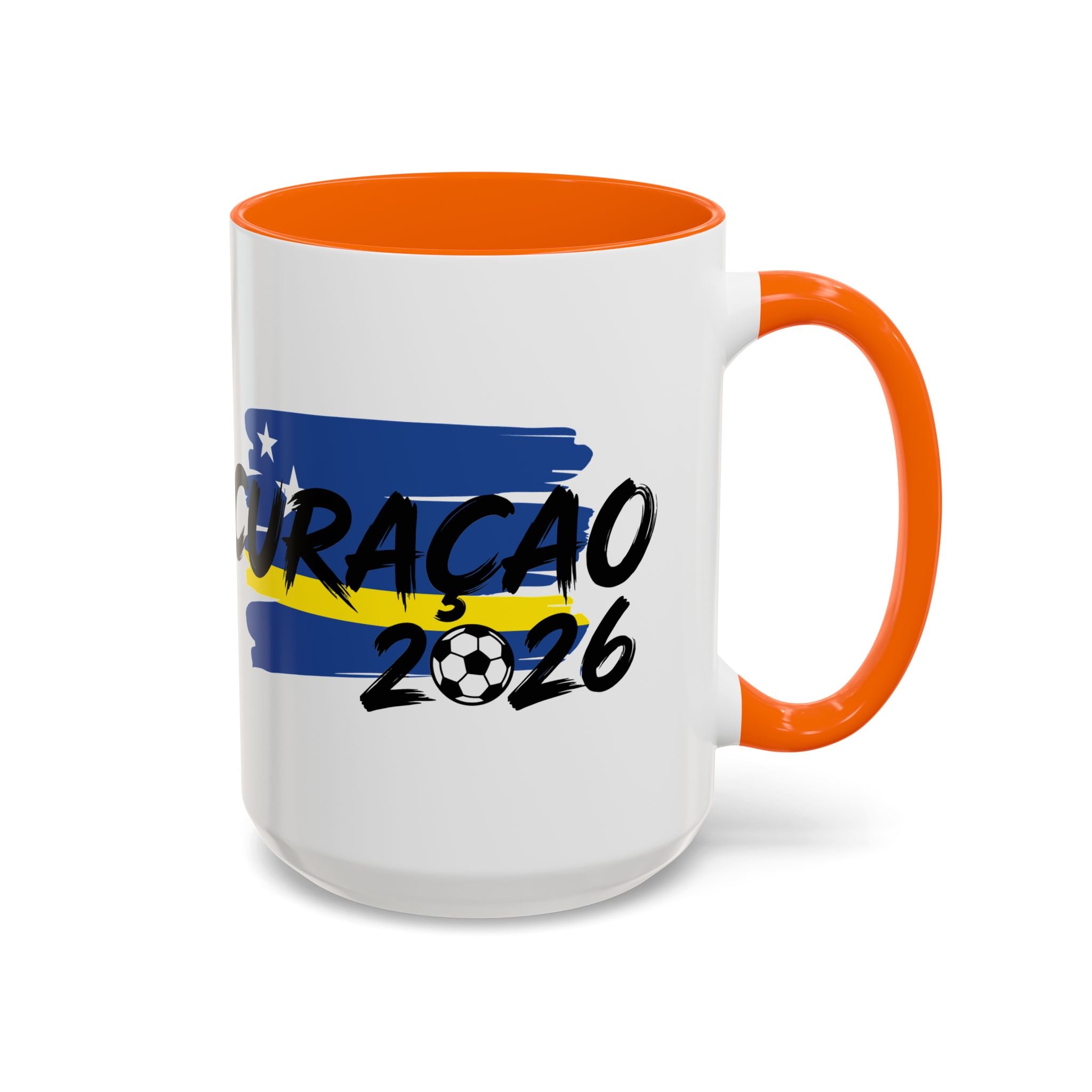Curaçao 2026 Soccer Flag Accent Coffee Mug | 11oz 15oz,Soccer World Cup 2026, Gift For Dad