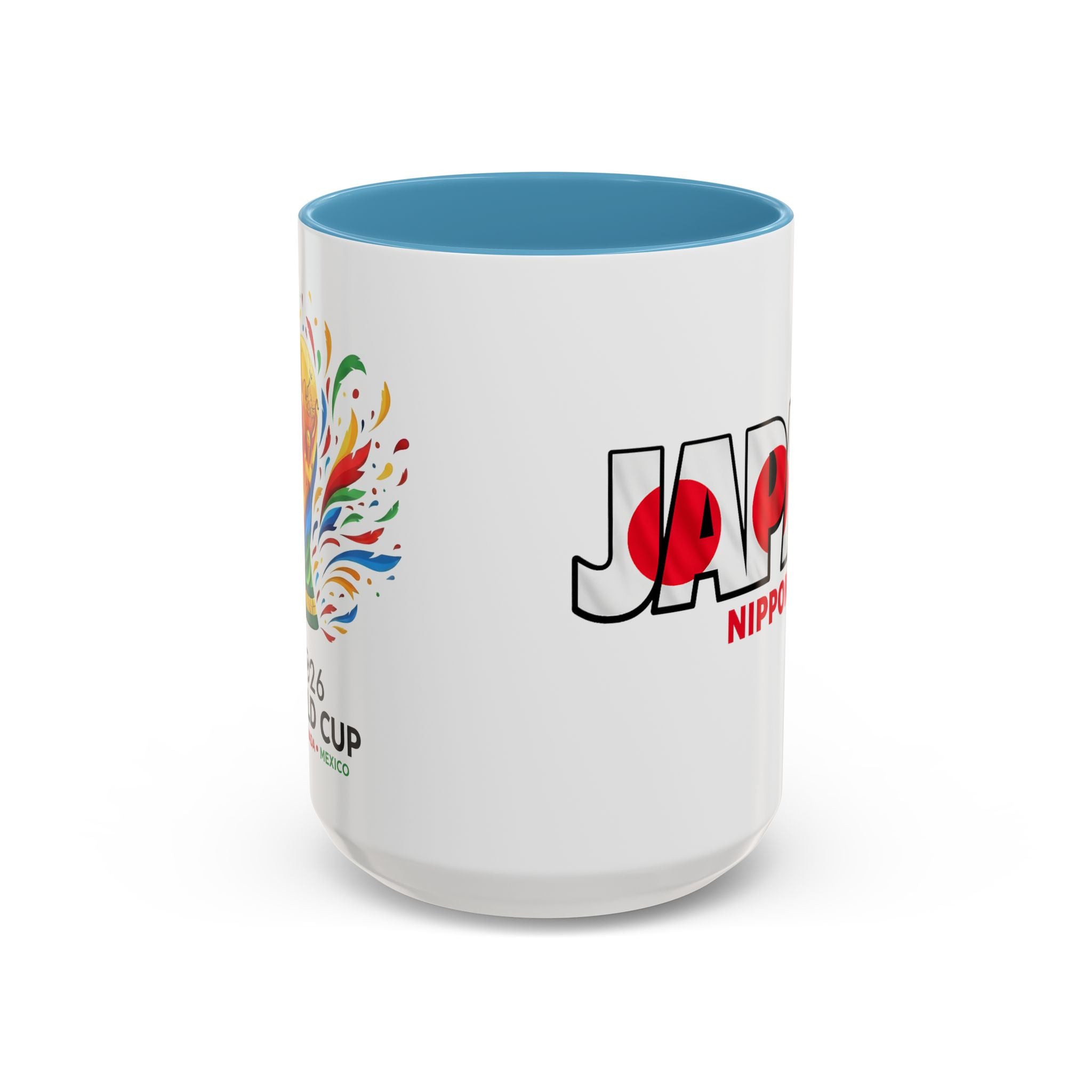 Japan Nippon Text Accent Mug | Flag Lettering Coffee Cup, World Cup 2026, Gift for Dad