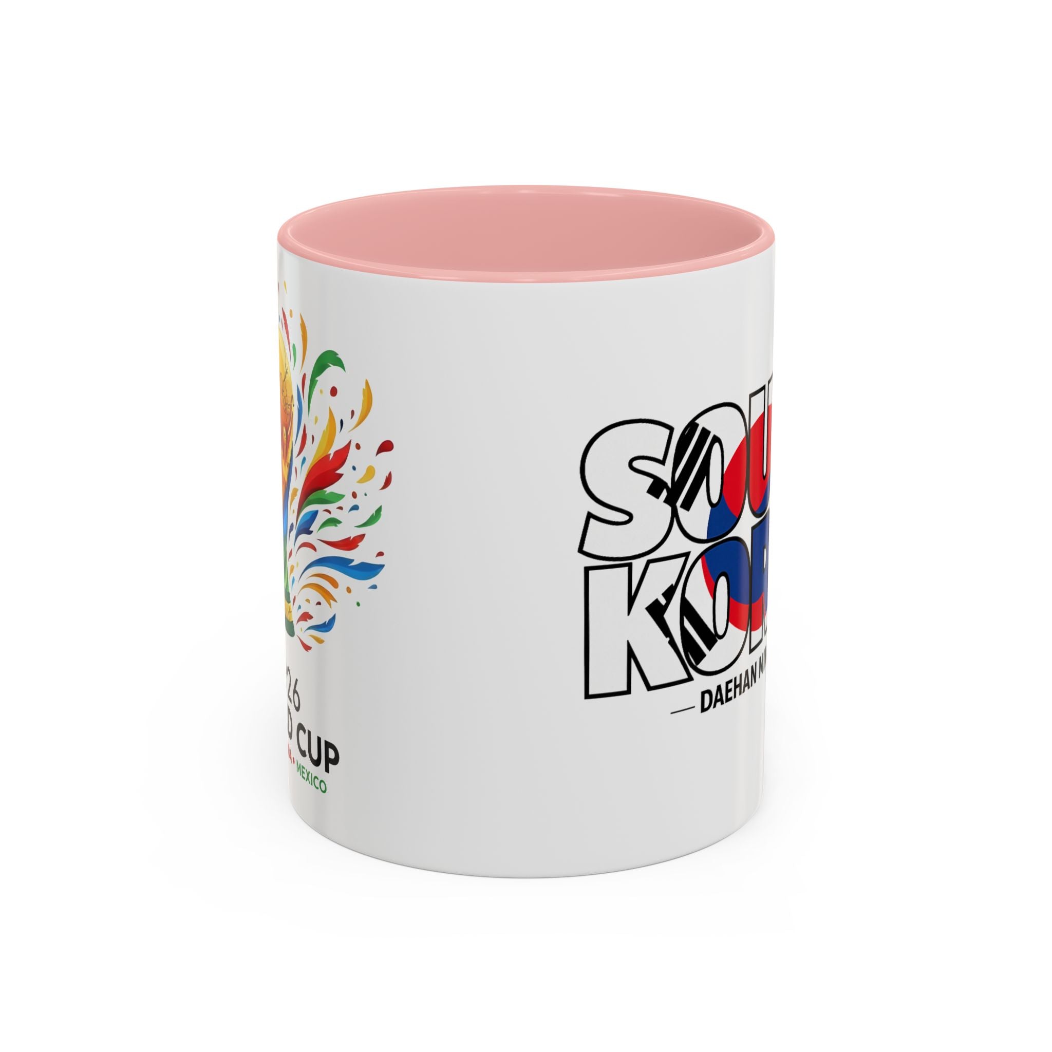South Korea flag text Accent Coffee Mug | Korean travel souvenir, Soccer World Cup 2026, Gifts for Dad
