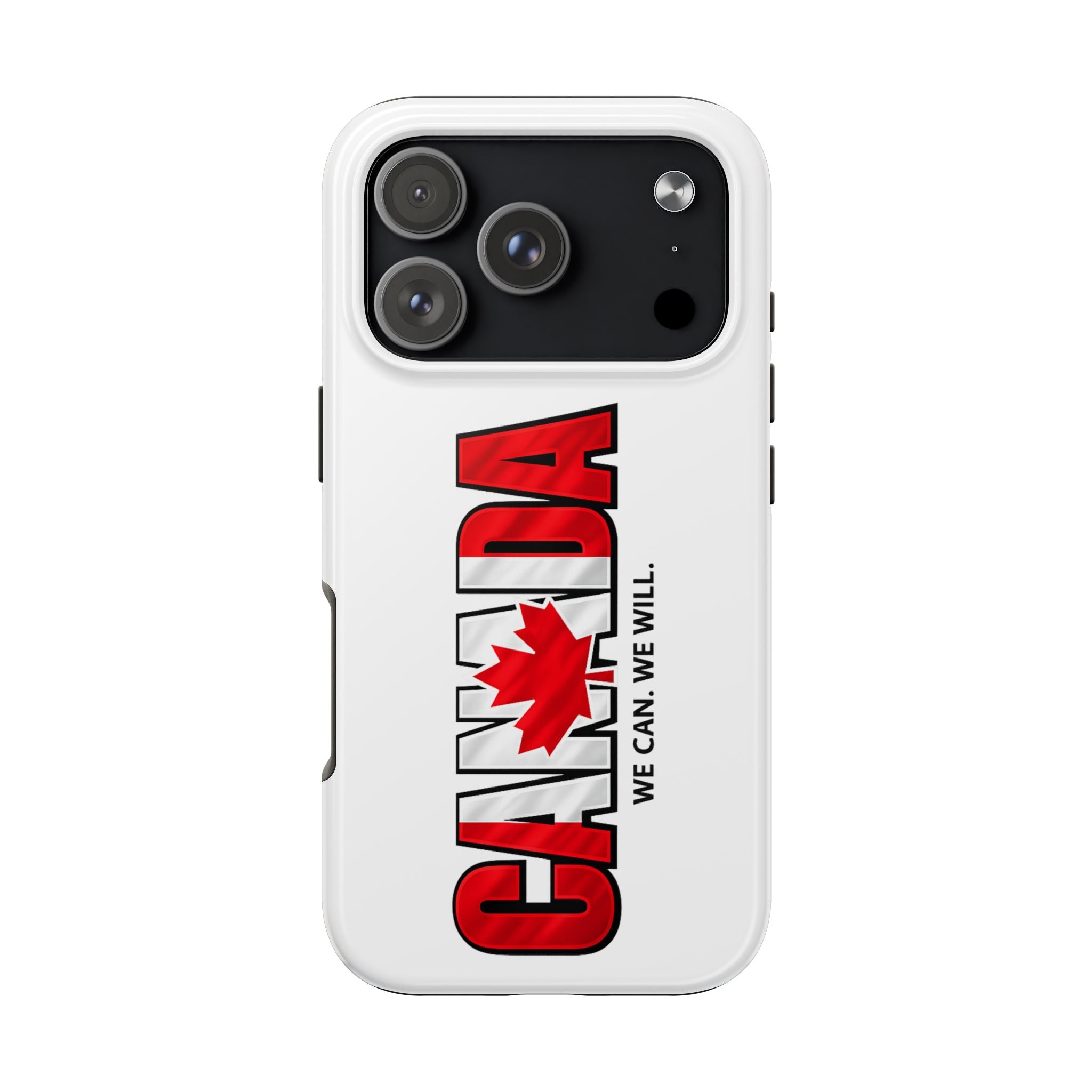 Canada Maple Leaf Phone Case | Canada text with red leaf, we can we will, Protective, Glossy, World Cup 2026