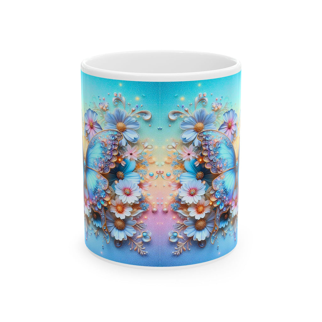 Pastel Floral Mandala Mug | Daisy Bouquet Ceramic Mug, Mother's Day Sale
