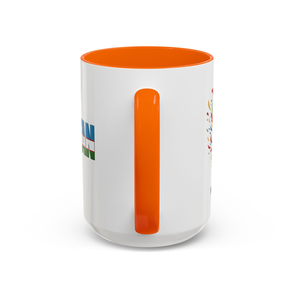 Uzbekistan Flag Typography Coffee Mug | Accent 11oz/15oz, Soccer World Cup 2026, Gift for Dad