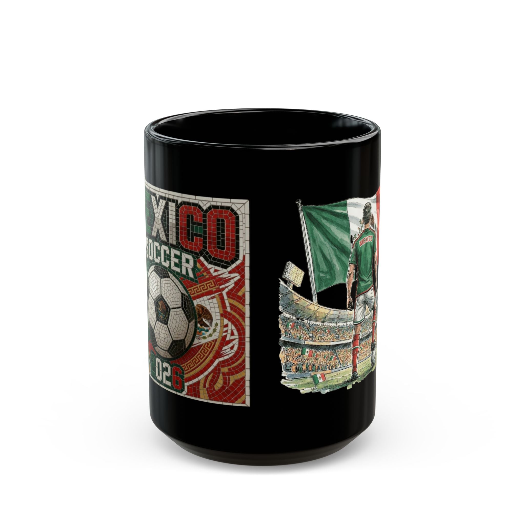 Mexico Soccer Player Mug | Black Ceramic Coffee Cup, World Cup 2026, Gift for Dad
