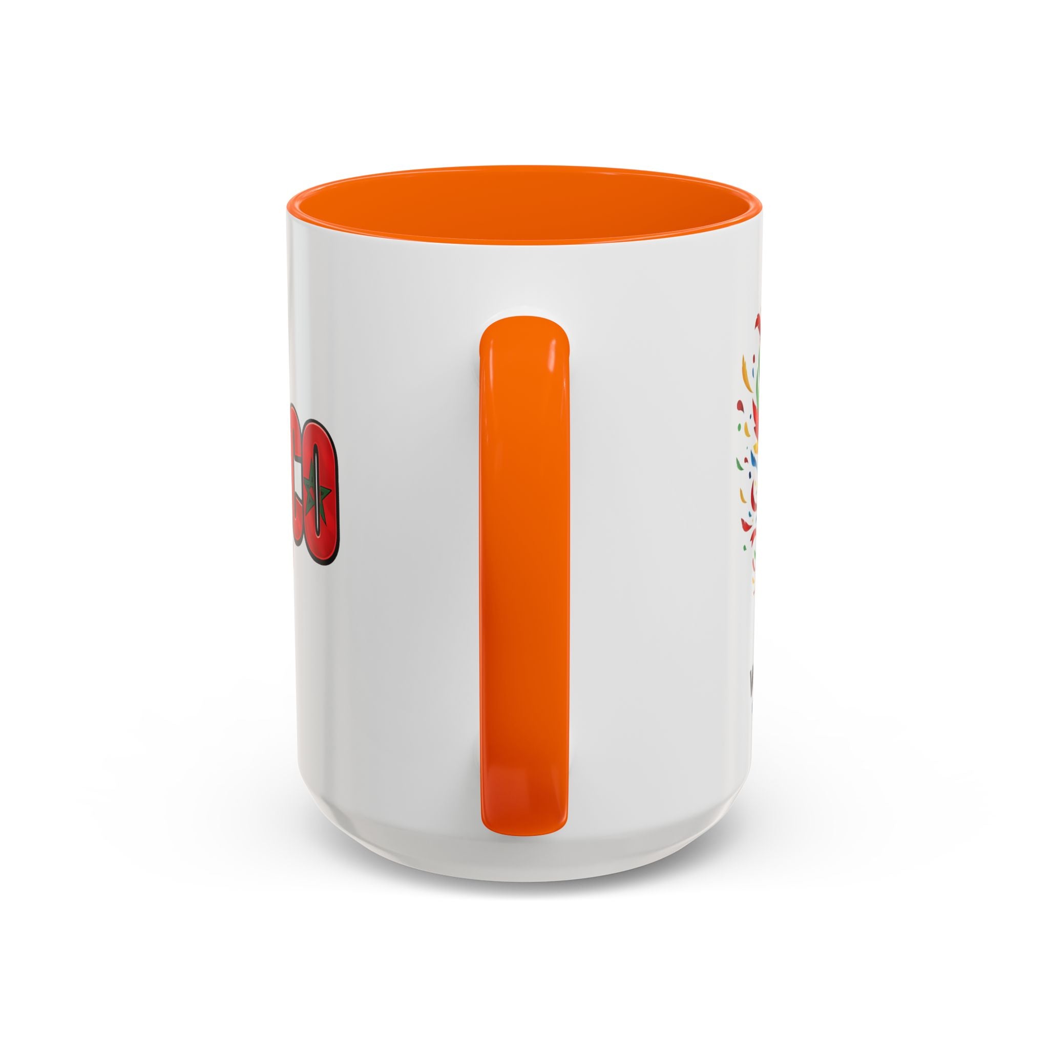 Morocco Flag Text Coffee Mug | Accent Coffee Mug (11, 15oz), World Cup 2026, Gifts for Dad