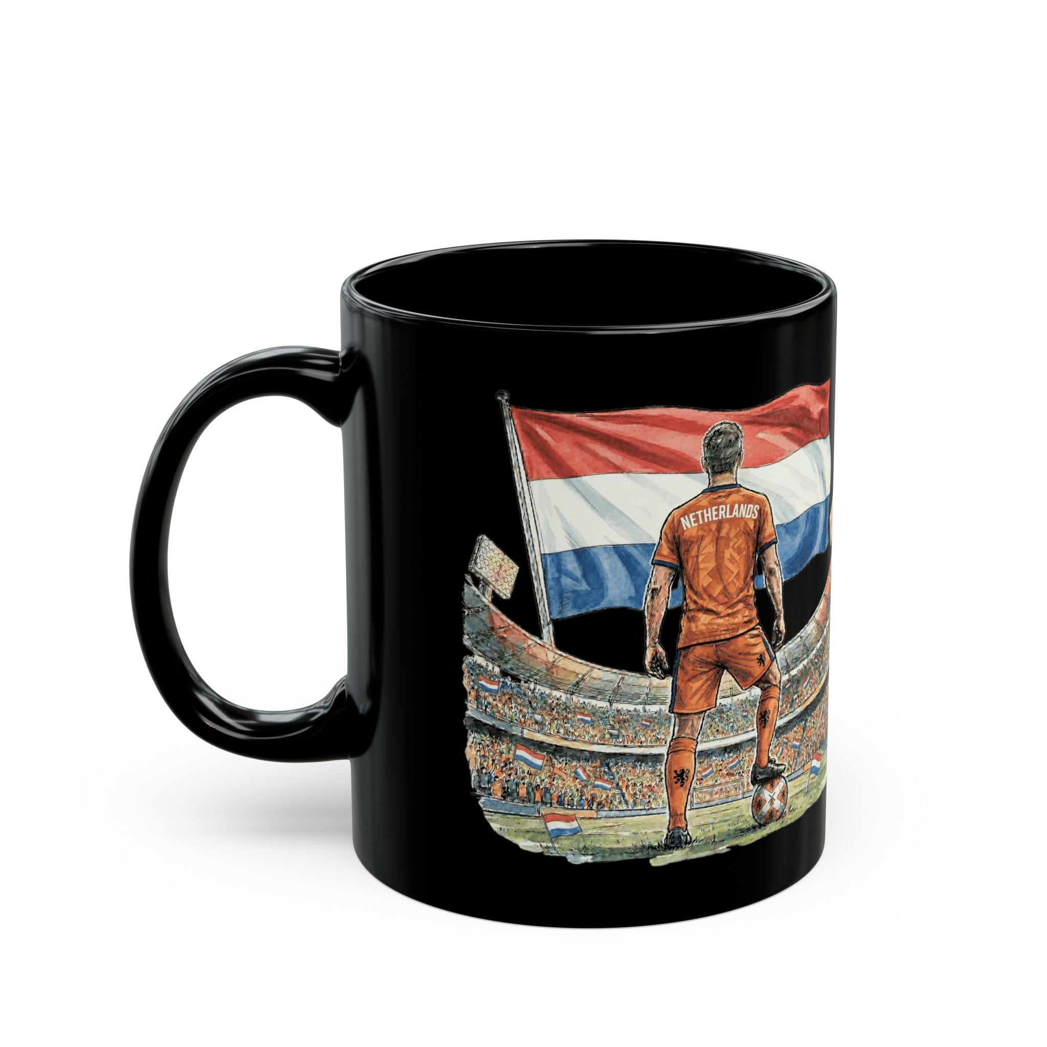 Netherlands World Cup 2026 Mug | Black Ceramic Coffee Cup, Gift For Dad