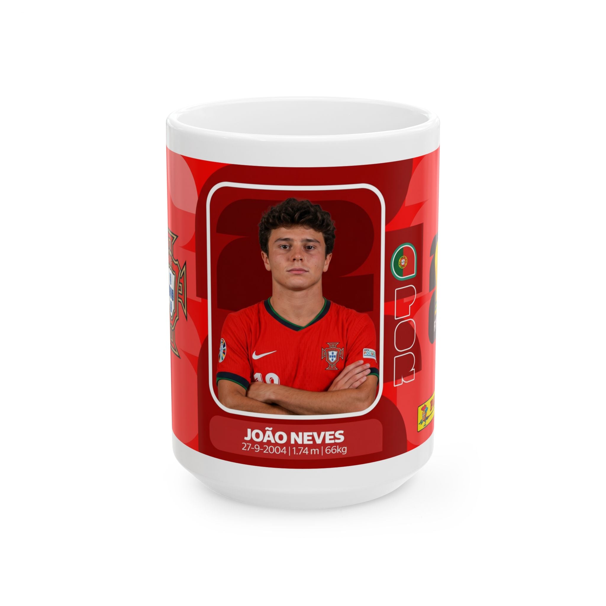 Portugal Soccer Player João Neves Mug, Ceramic Coffee Cup (11oz/15oz), World Cup 2026 Mugs